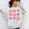 XOXO Valentine's Day Checkered Retro Love Hearts Cozy Warmth Fleece-Soft Sweatshirt