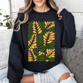 Yellow Leaf Botanical Pattern Vintage Boho Nature Autumnal Motif Landscape Inspired Sweatshirt