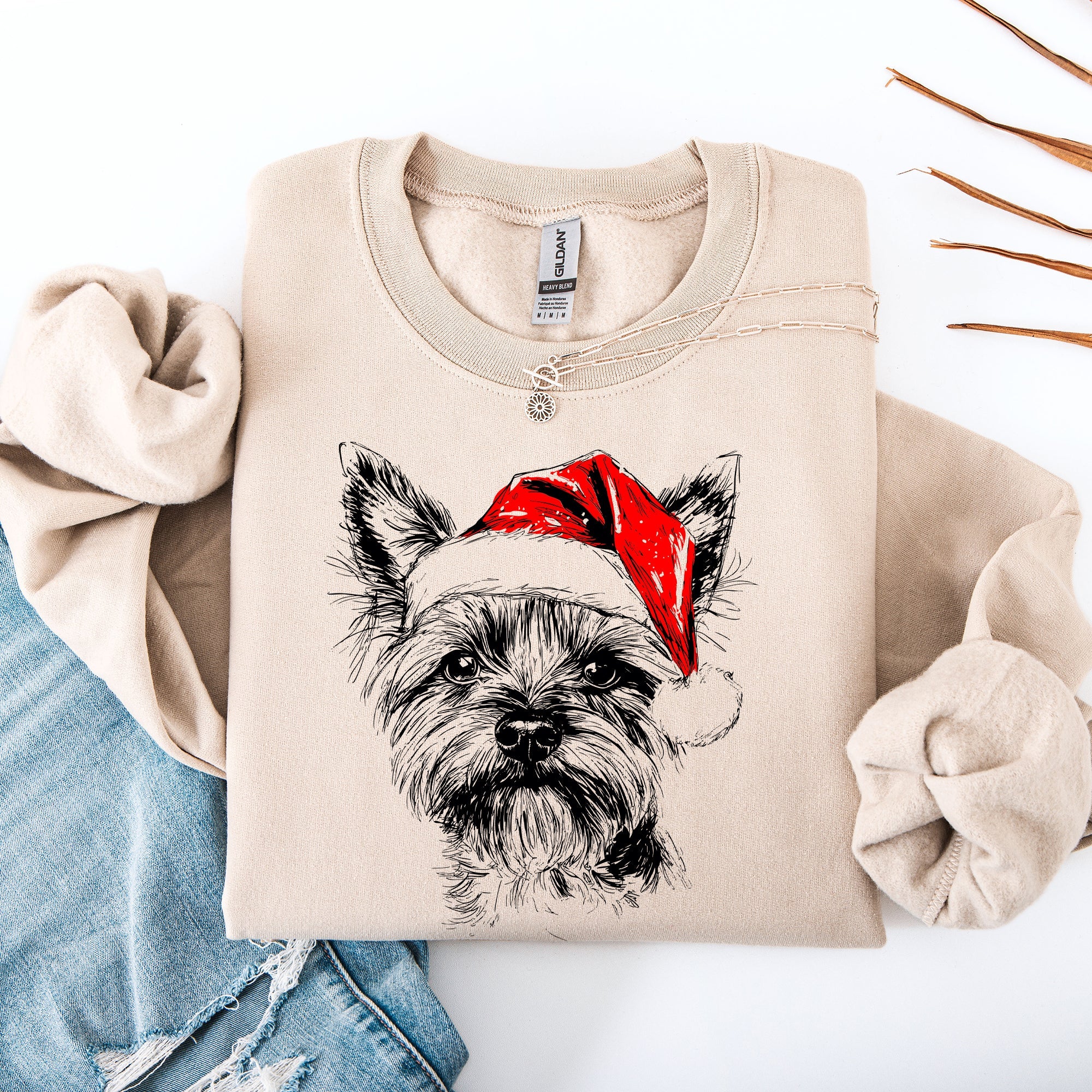 Yorkie Santa Yorkshire Terrier Christmas Dog Lover Holiday Edition Cozy Fleece Sweatshirt