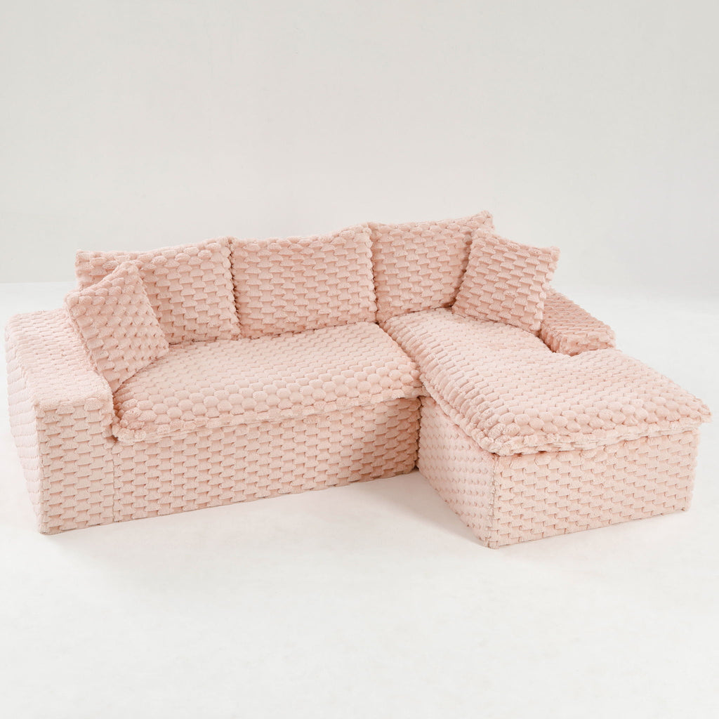 Modular Sofa, Convertible Twin Seat With Chaise Lounge