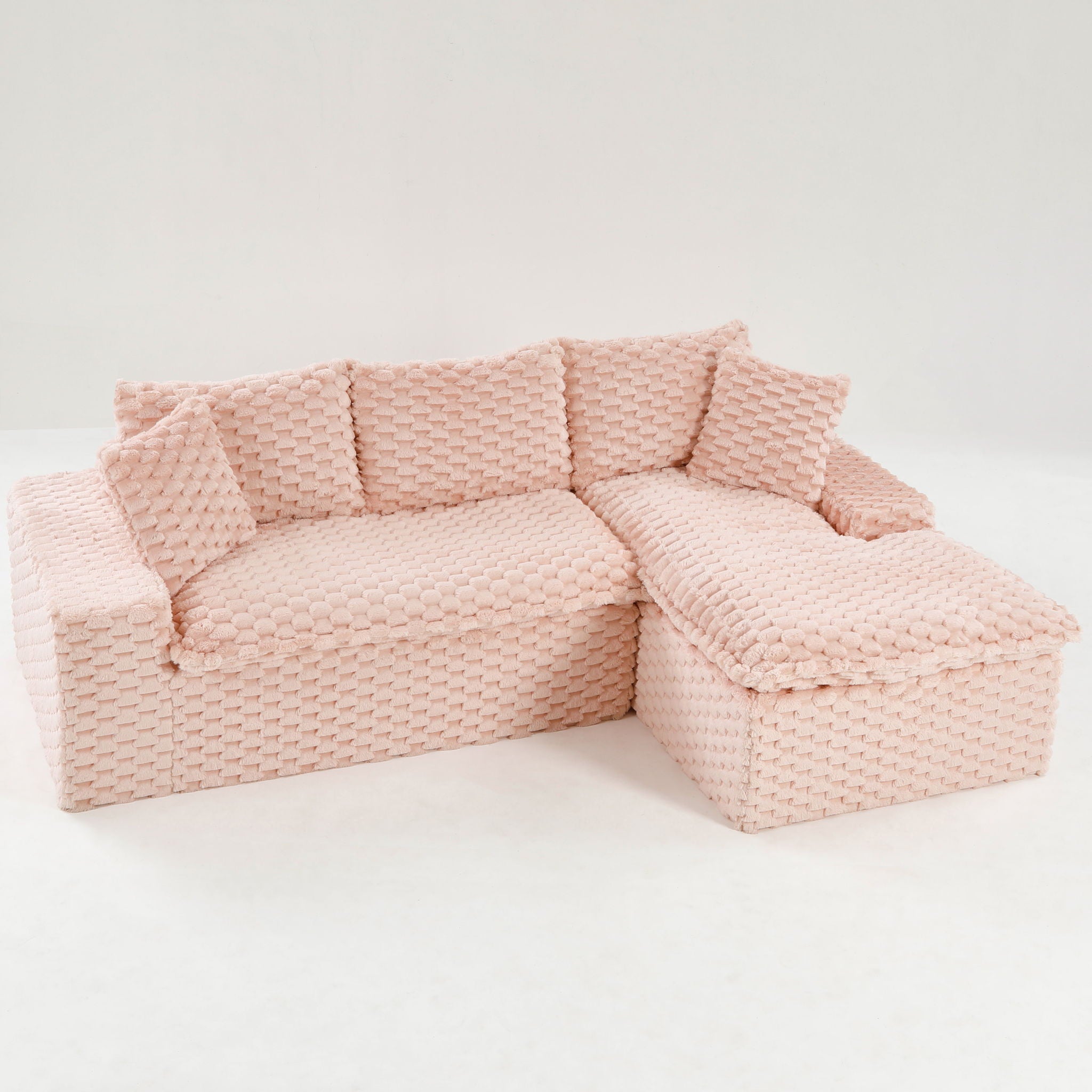 Modular Sofa, Convertible Twin Seat With Chaise Lounge