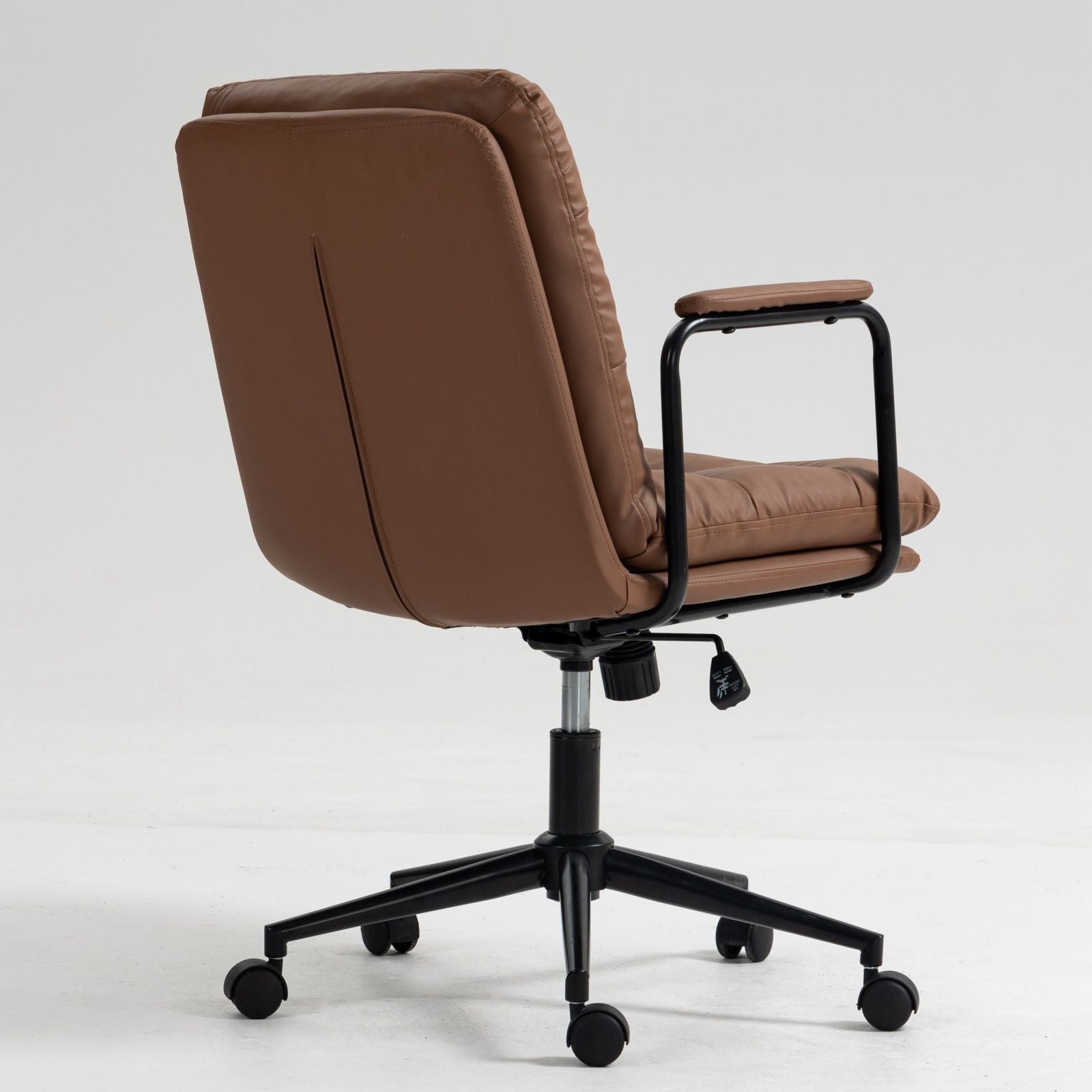 Office Chair, Mid Back Home Office Desk Task Chair With Wheels And Arms Ergonomic Computer Rolling Swivel Chair With Padded Armrest