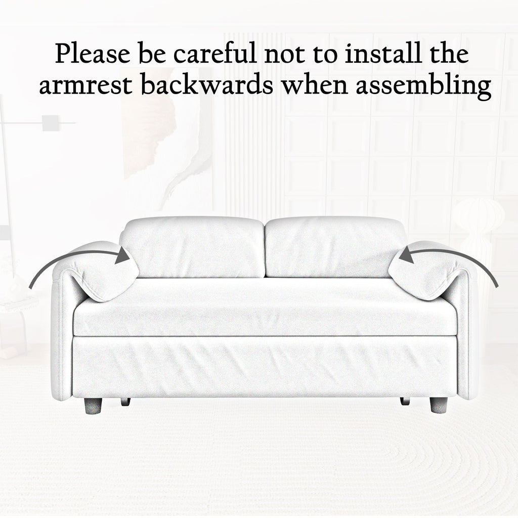 Sofa, Dual Purpose Lounge With Retractable Queen Size Bed