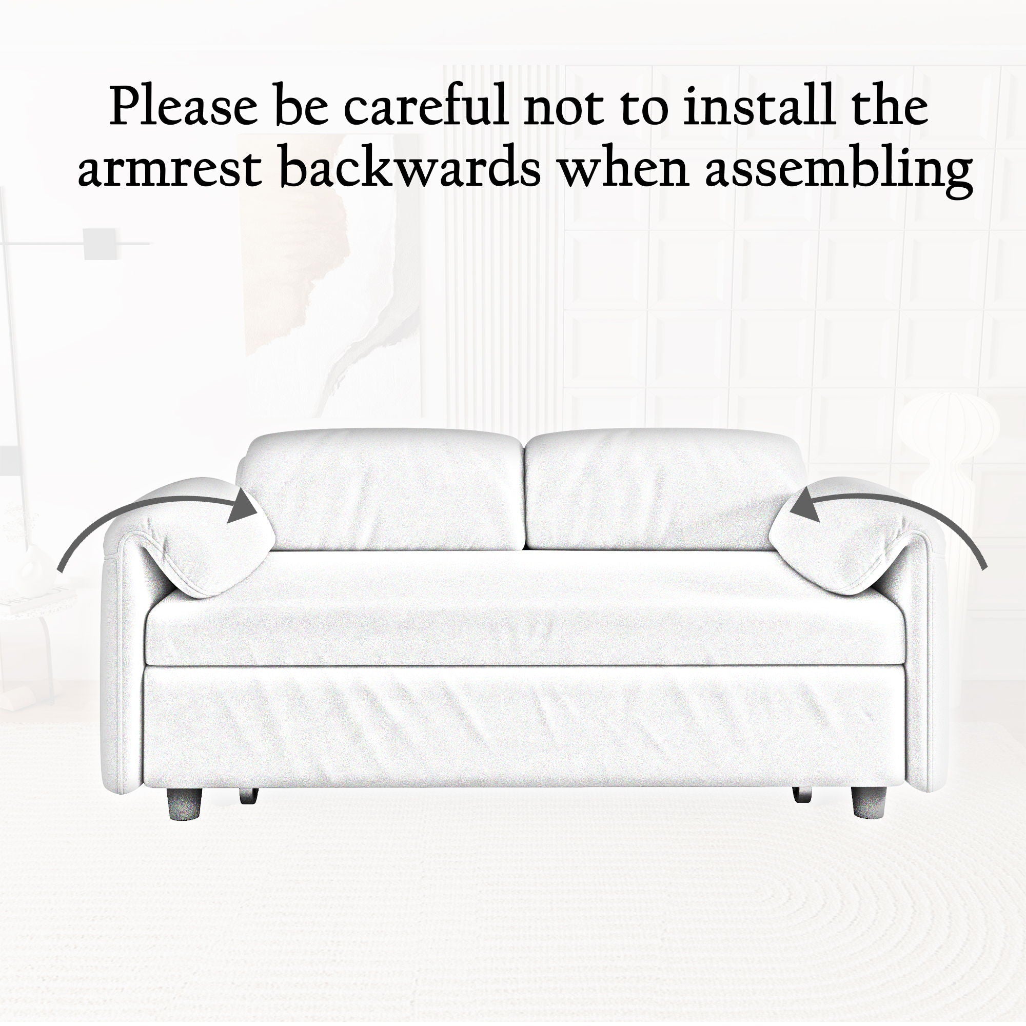 Sofa, Dual Purpose Lounge With Retractable Queen Size Bed