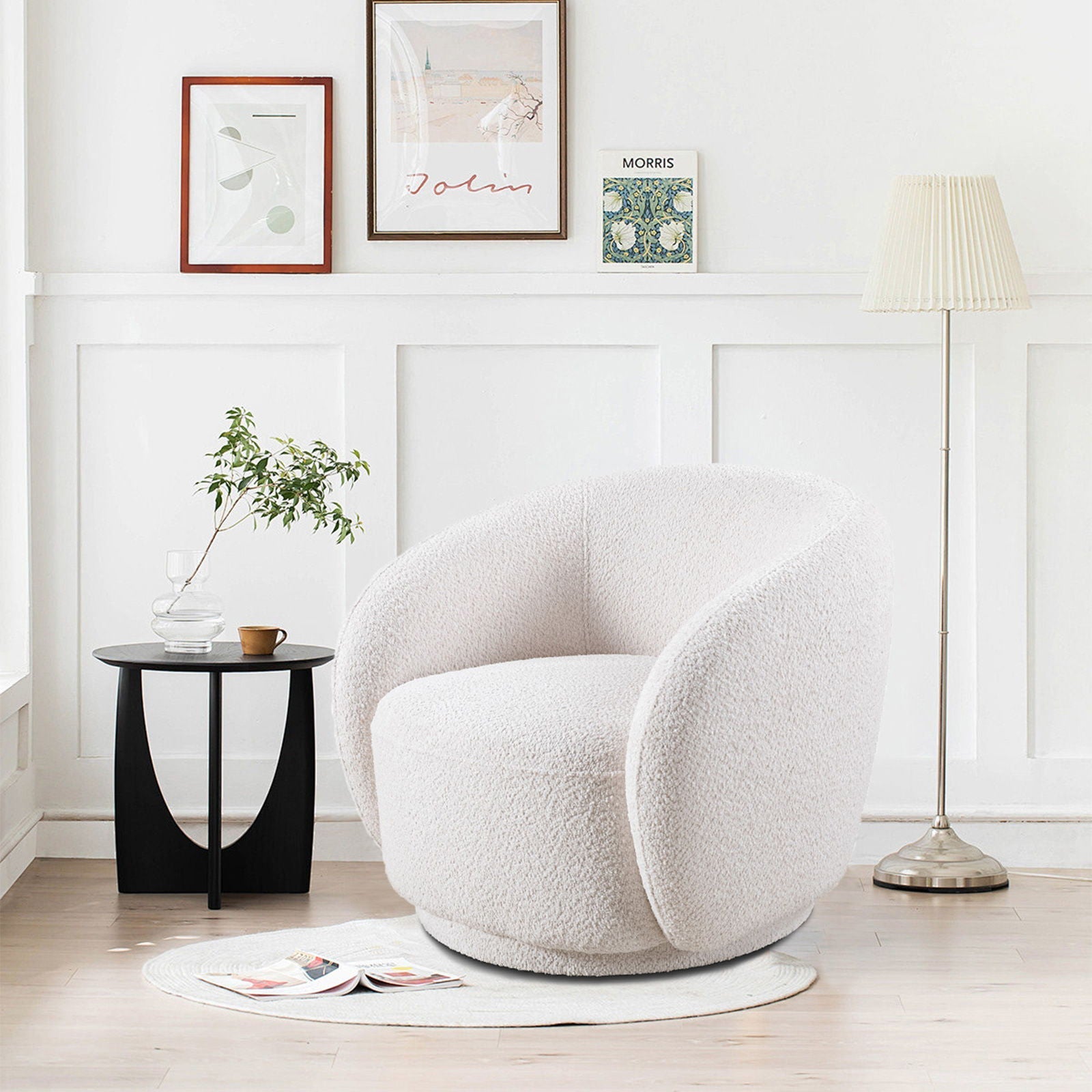 Swivel Accent Upholstered Barrel Chair
