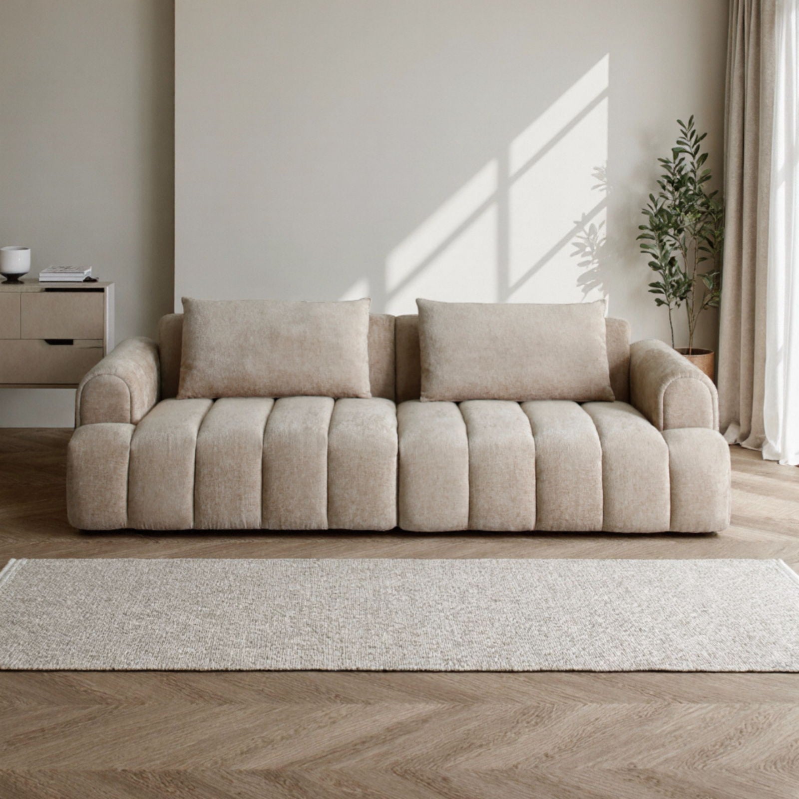 4 Seater Sectional Sofa For Living Room Spaces - Camel