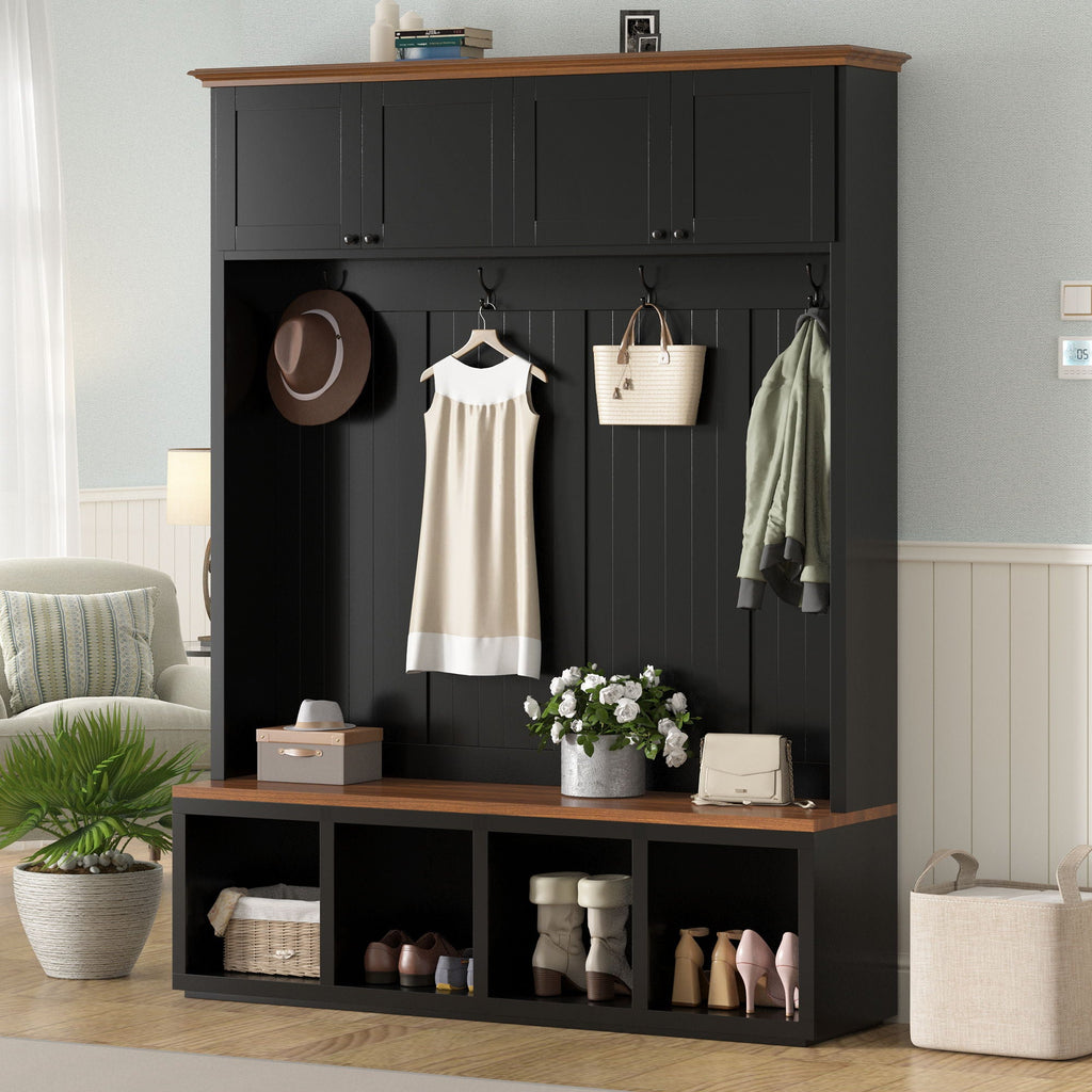 Entryway Hall Tree With Bench And Storage