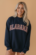 Leopard Alabama Embroidered Patch High Neck Sweatshirt