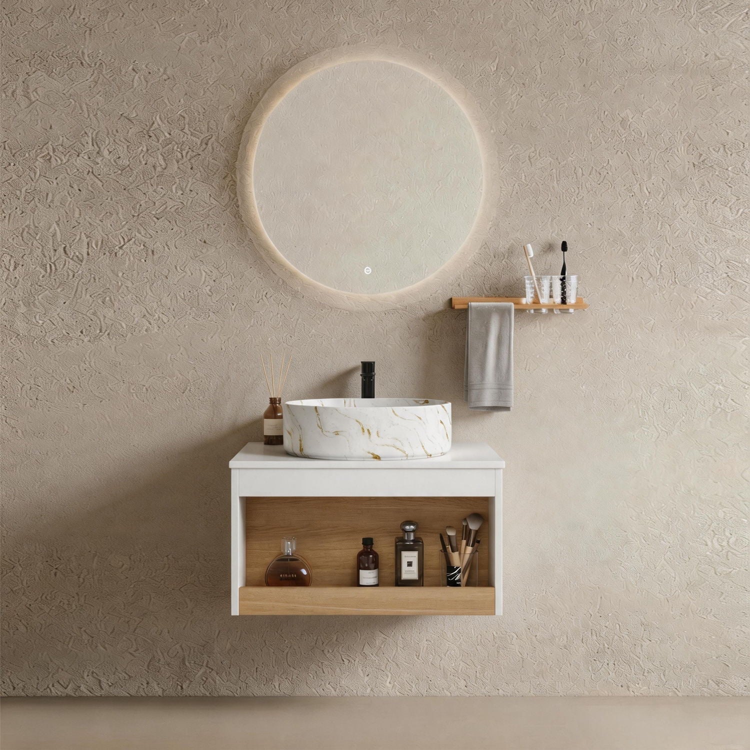 Floating Bathroom Vanity With Vessel Sink