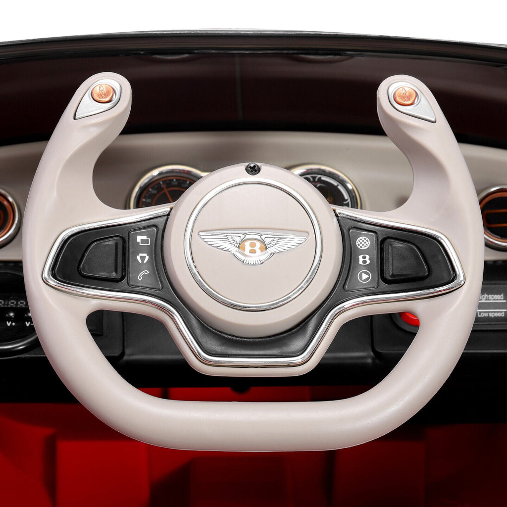12V Kids Electric Ride on Car with Remote Control and LED Lights - Bentley Style Toy Gift