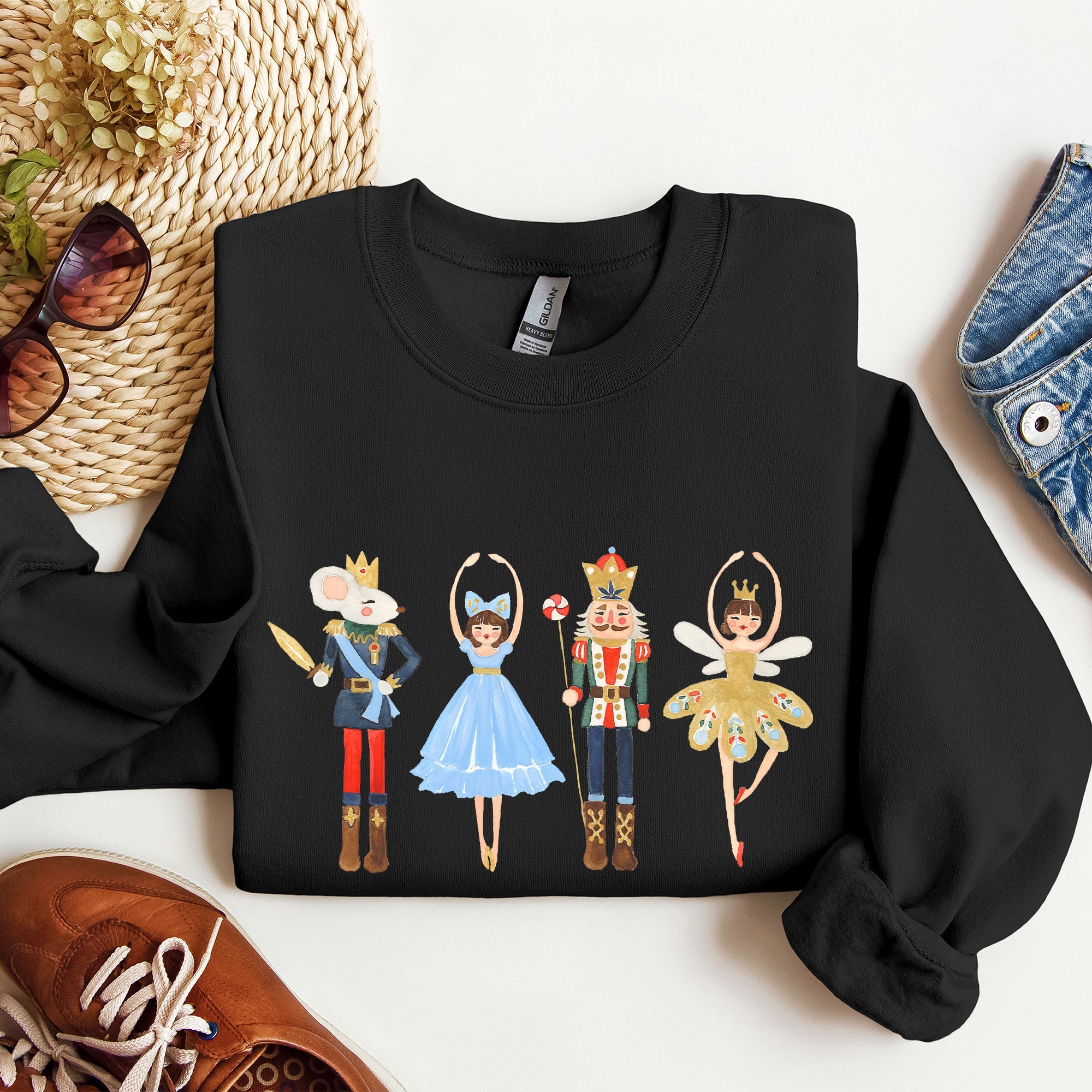 Nutcracker Ballet Christmas Scene Artwork Inspires Festive Ornaments And Classic Dance Imagery Sweatshirt