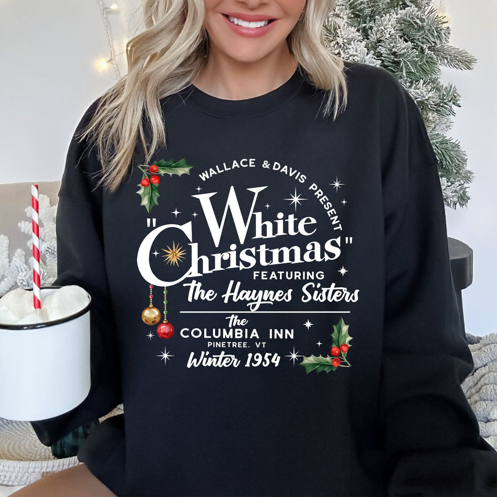 White Christmas Movie Classic Musical Vintage Style Graphic Print Premium Sweatshirt