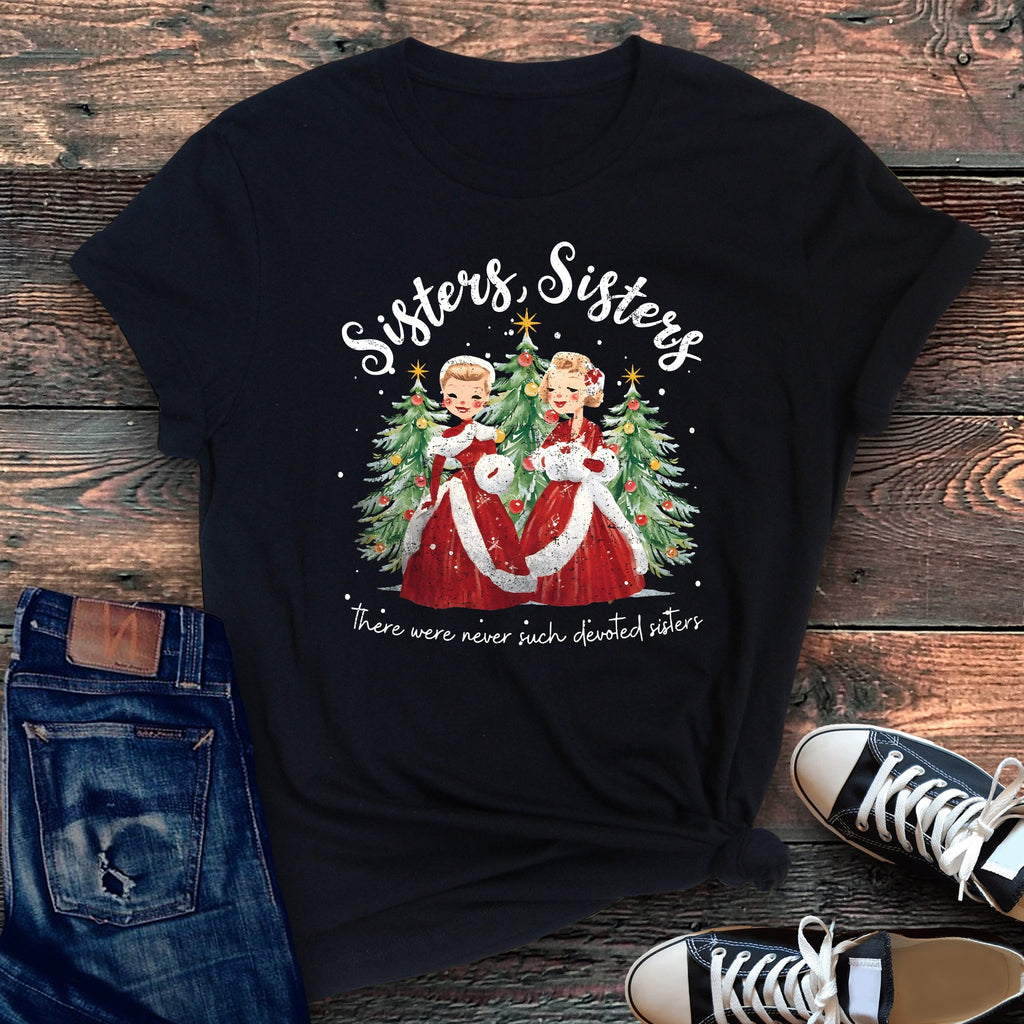 Sisters White Christmas Movie Musical Vintage Theatrical Tribute Inspired By Classic Film Poster Graphic Tee