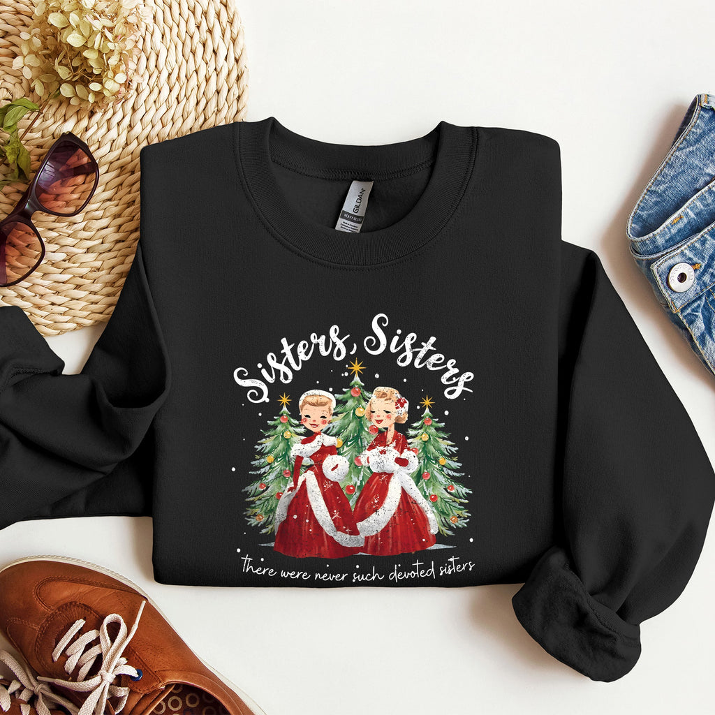 Sisters White Christmas Movie Inspired Classic Musical Cozy Cotton Blend Sweatshirt