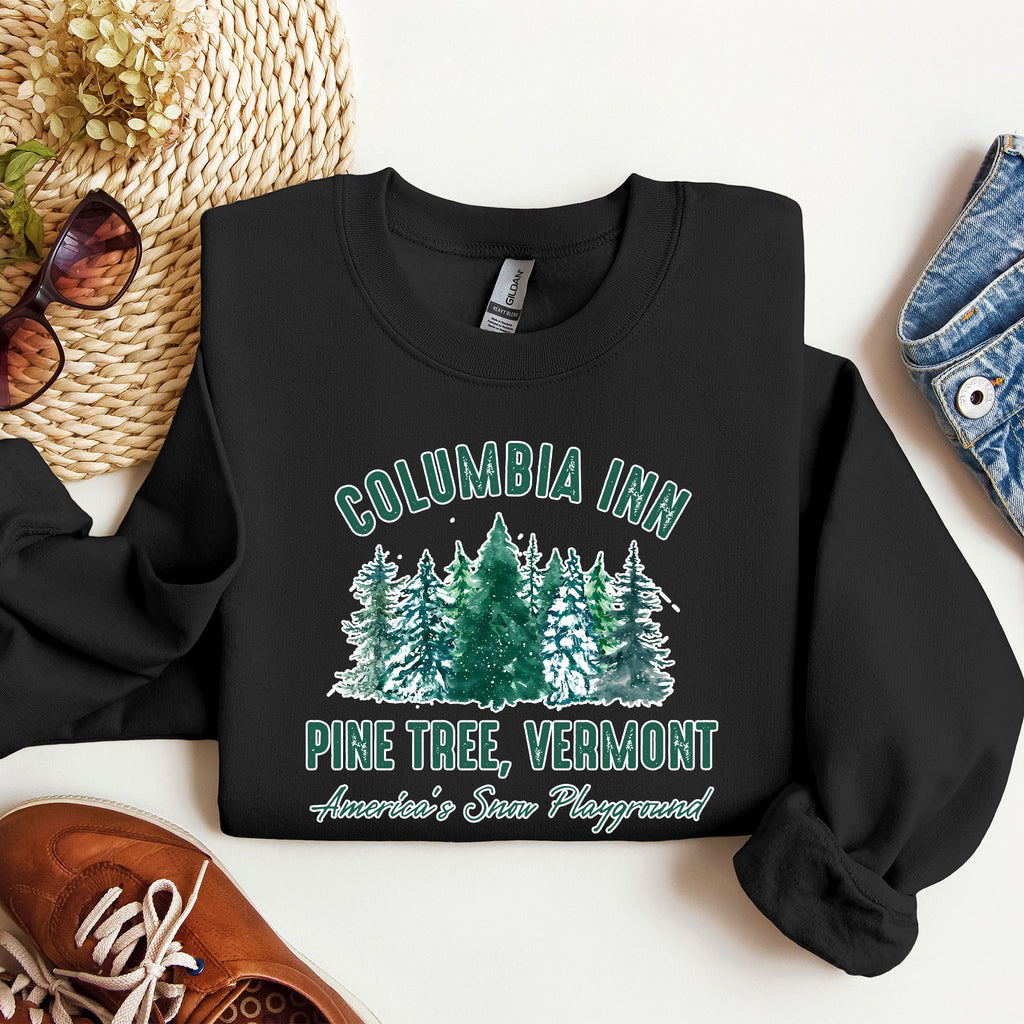 Columbia Inn White Christmas Movie Classic Musical Cozy Vintage Inspired Sweatshirt