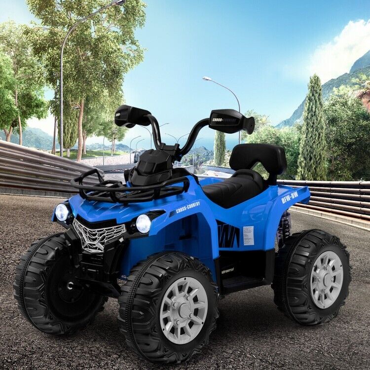 Blue 12V Kids Ride-On ATV with MP3 Player and Headlights