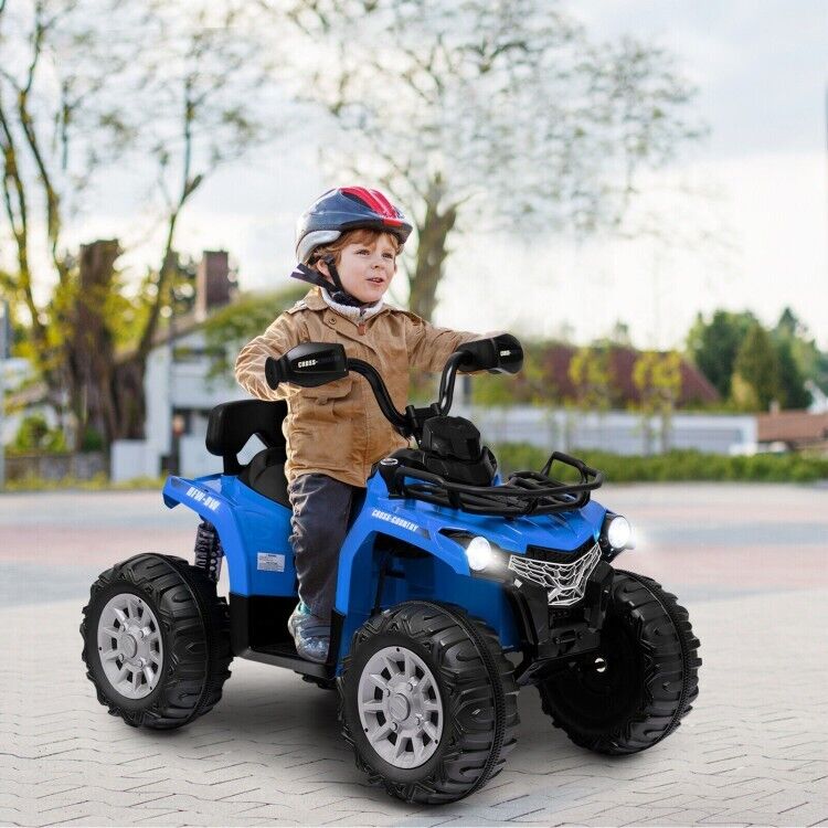Blue 12V Kids Ride-On ATV with MP3 Player and Headlights