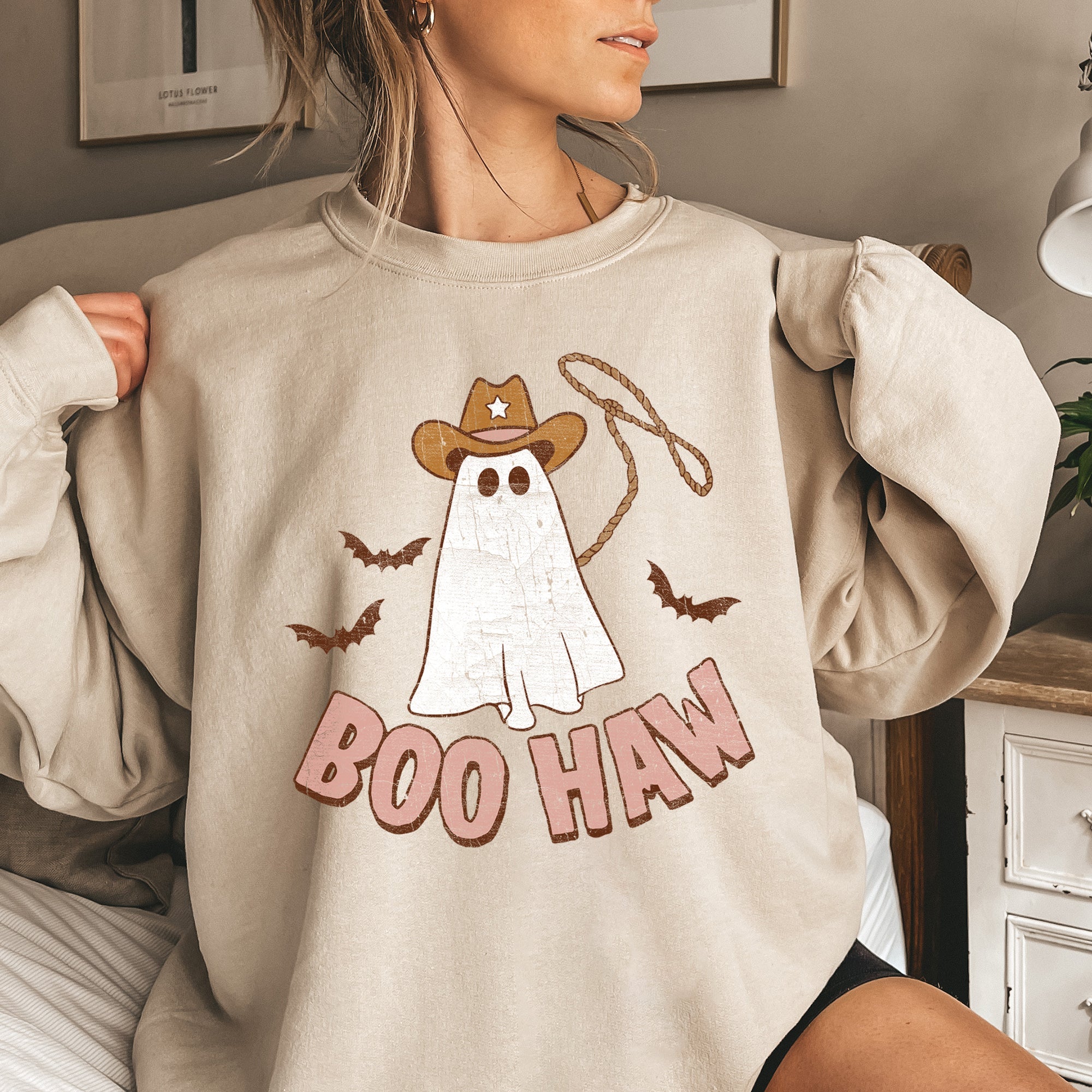 Boo Haw Cowboy Halloween Spooky Western Boot Scootin Boo Haw Edition Graphic Sweatshirt