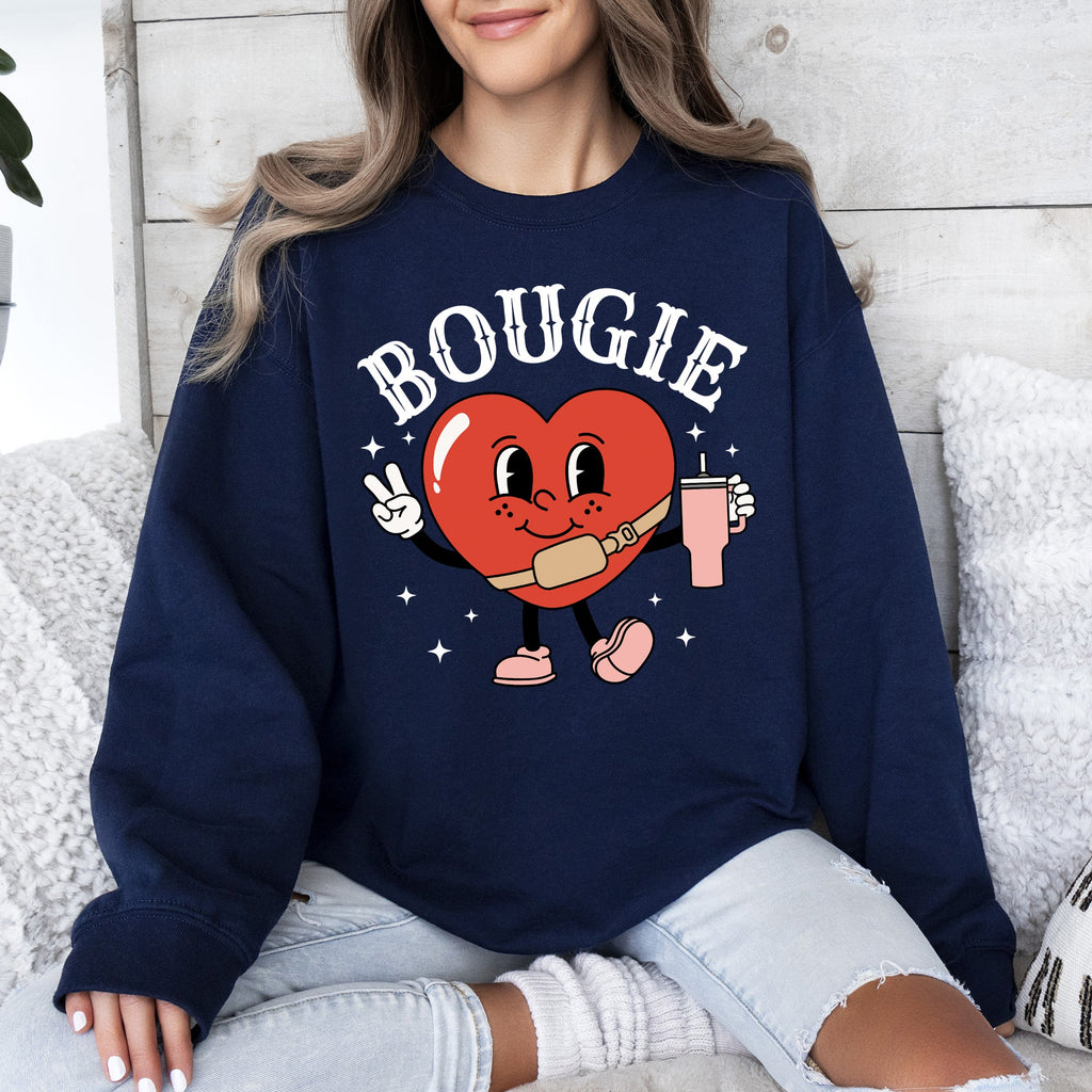 Bougie Heart Boujee Valentine Graphic Love Letter Cozy Luxe Statement Sweatshirt