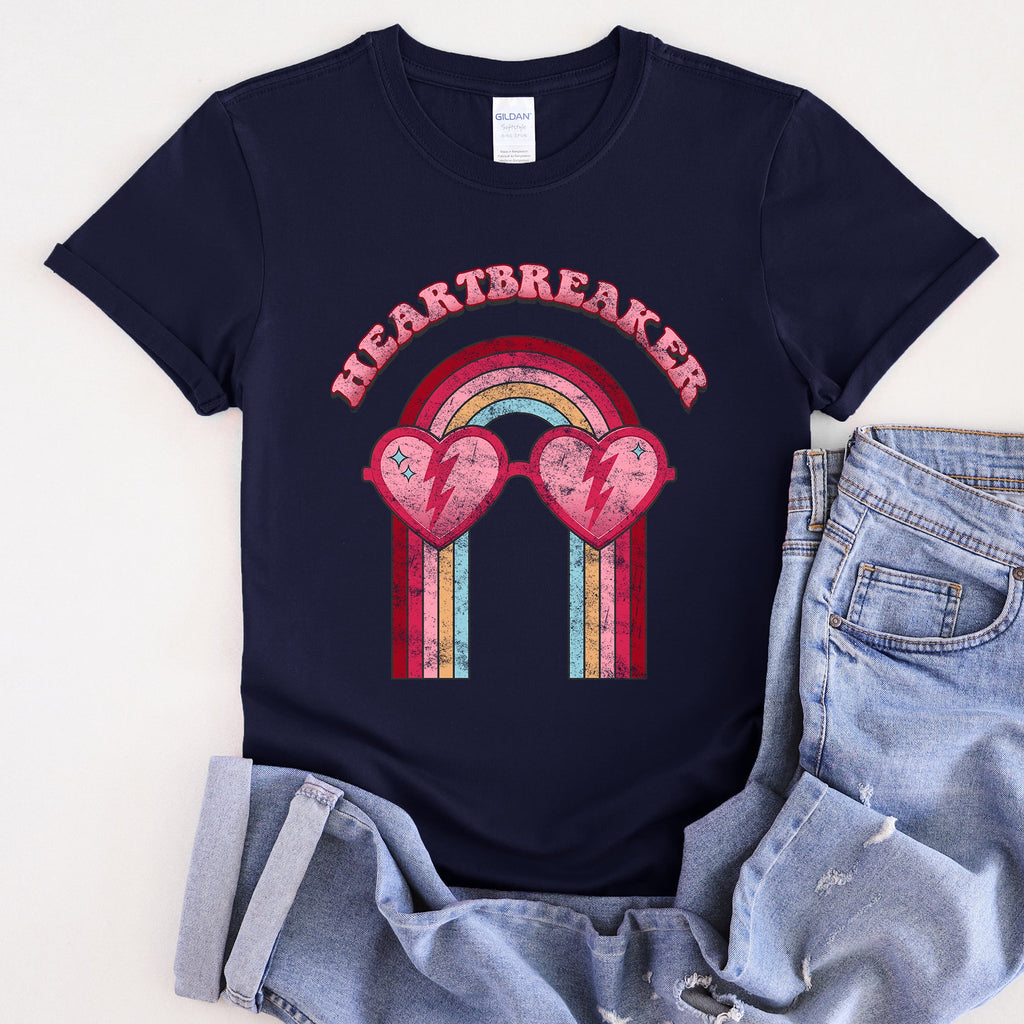 Heart Breaker Love Sunglasses Retro Vintage Inspired Soft Comfort Wear Graphic Tee