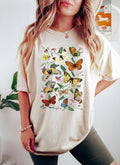Butterflies and Flowers Pattern Floral Garden Edition Premium Collection Comfort Colors Tee