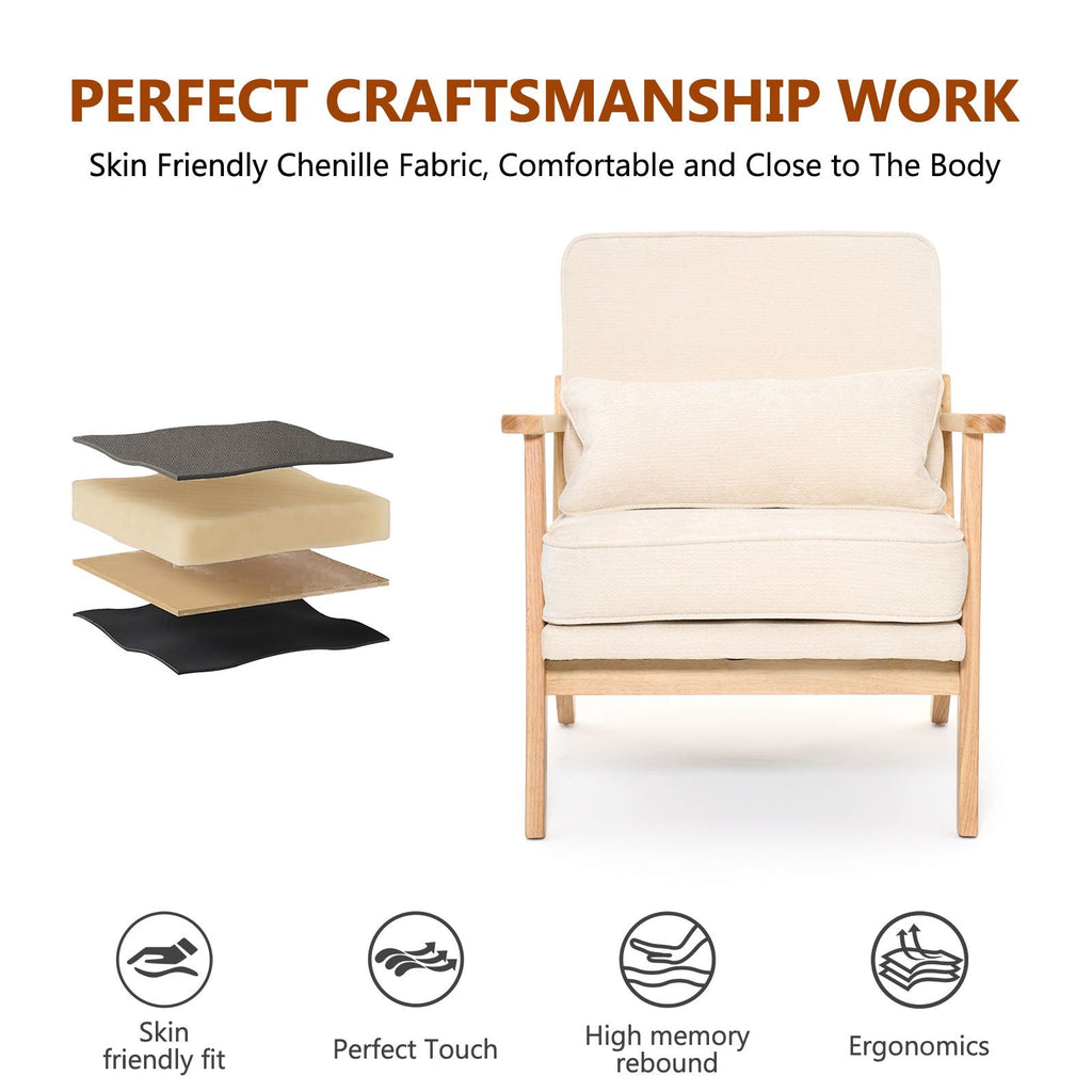 Living Room Chair With Lumbar Pillow