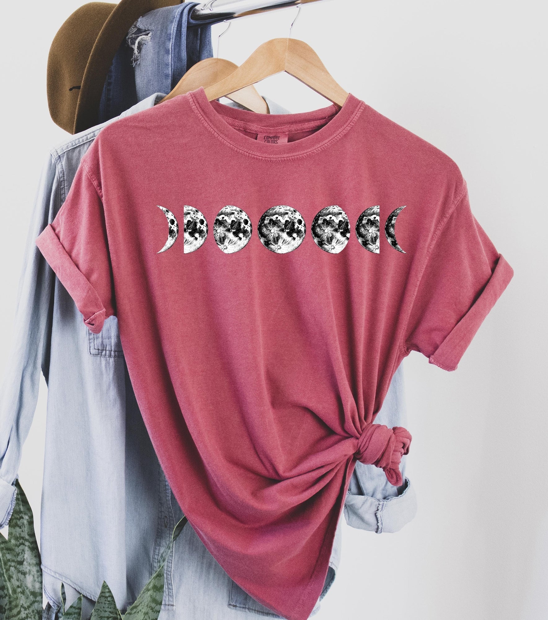 Moon Phases Celestial Moon Phase Design With Cosmic Imagery Graphic Comfort Colors Tee