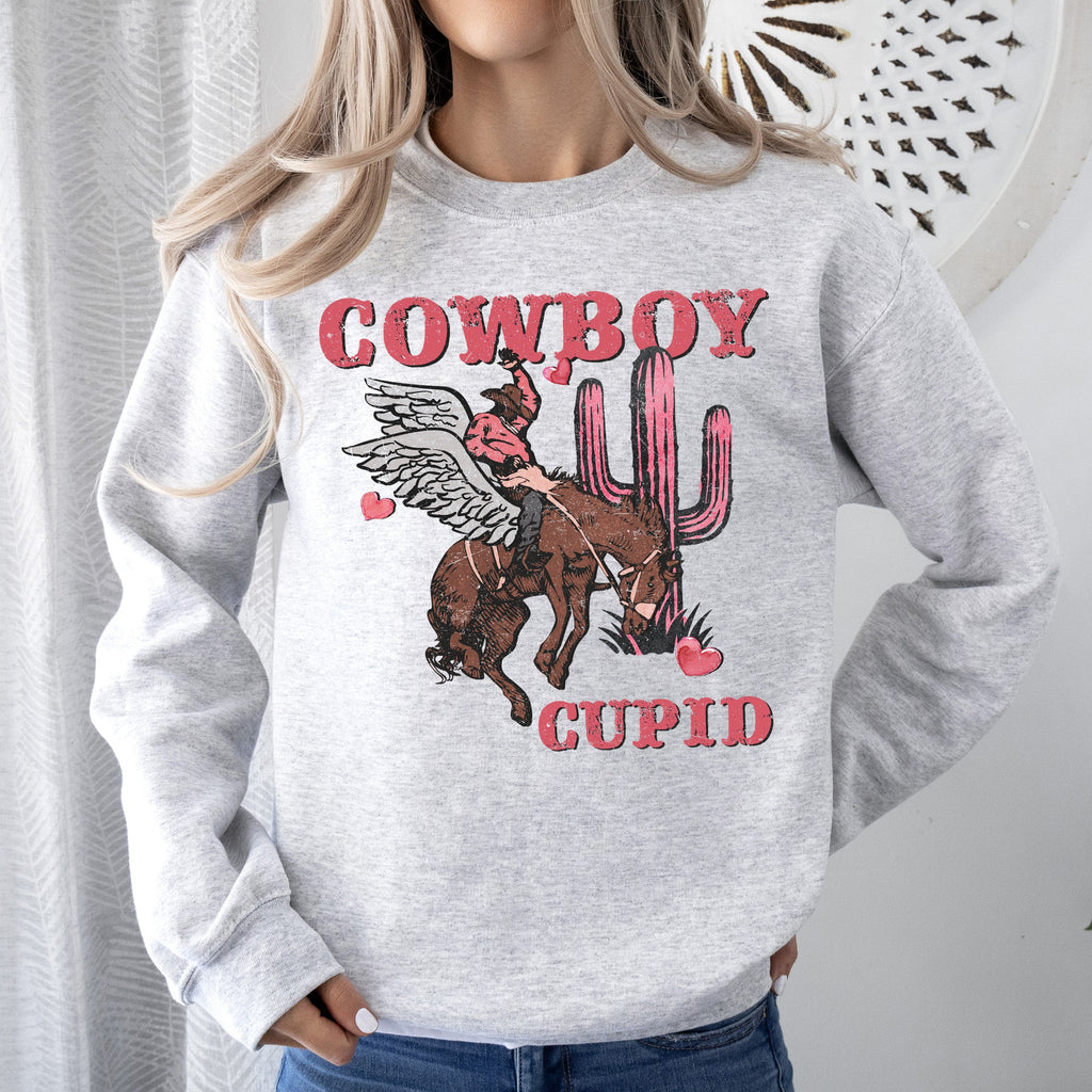 Cowboy Cupid Western Horse Romance Valentines Day Celebration Cozy Warm Sweatshirt