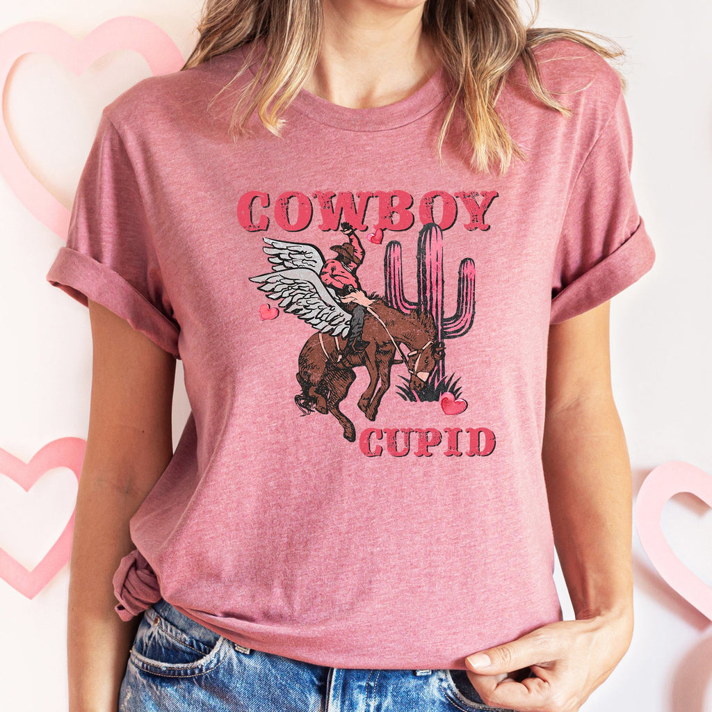 Cowboy Cupid Horse Western Country Valentine's Day Vintage Western Romance Graphic Tee