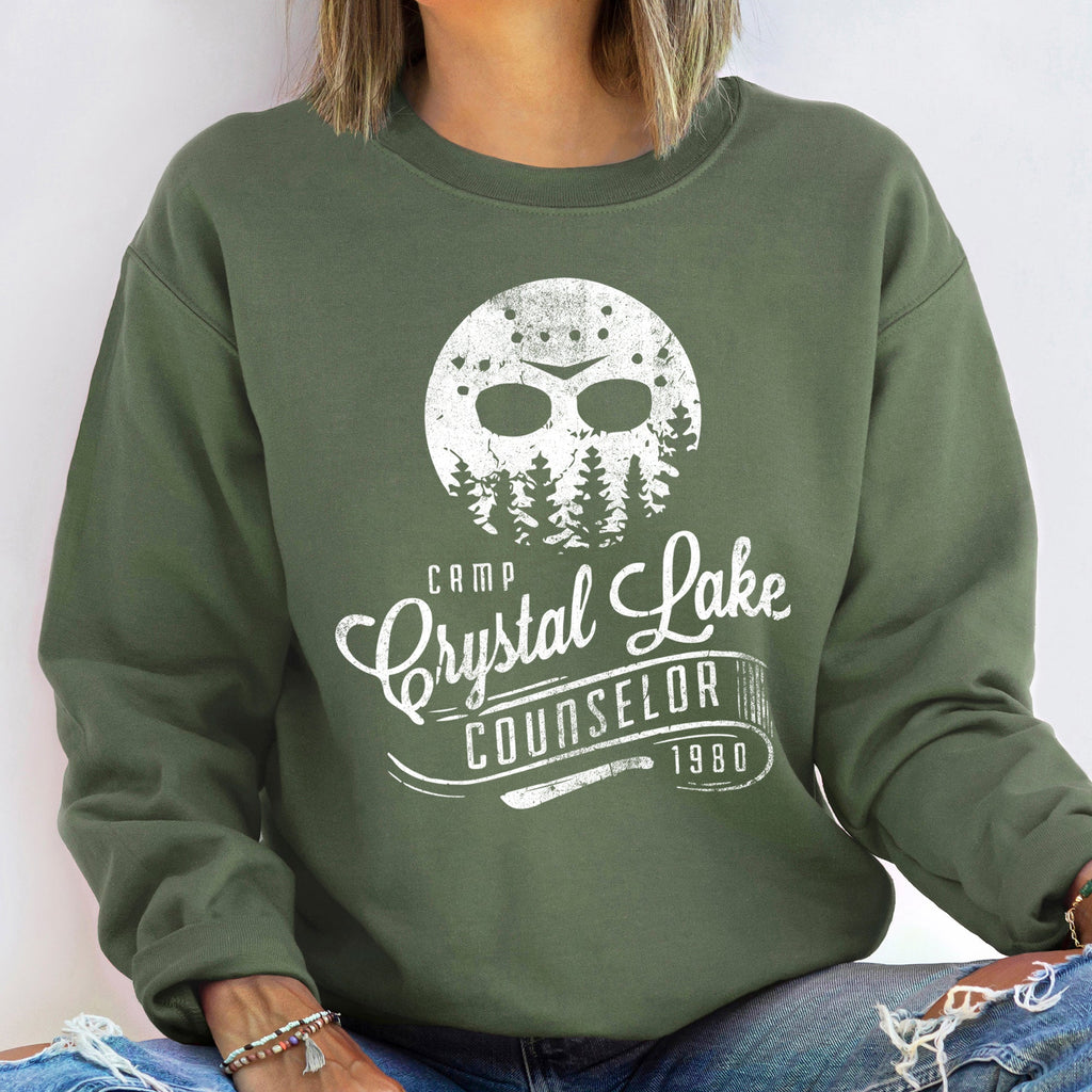 Crystal Lake Vintage Halloween Night Scene Collection Premium Edition Sweatshirt