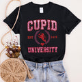 Cupid University Love Campus Romance Illustration Premium Soft Ring-Spun Cotton Graphic Tee