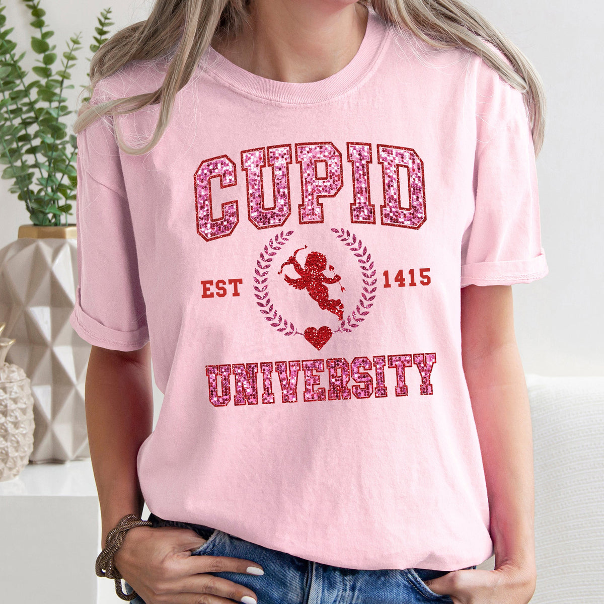Cupid University Premium Vintage Comfort Colors Tee Valentines Day Edition For Lovers