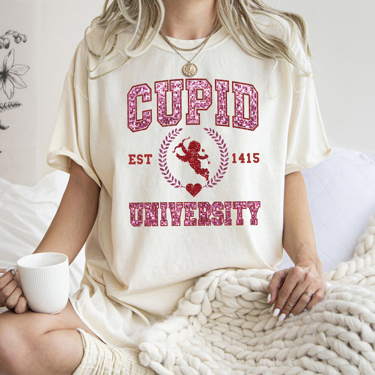 Cupid University Premium Vintage Comfort Colors Tee Valentines Day Edition For Lovers