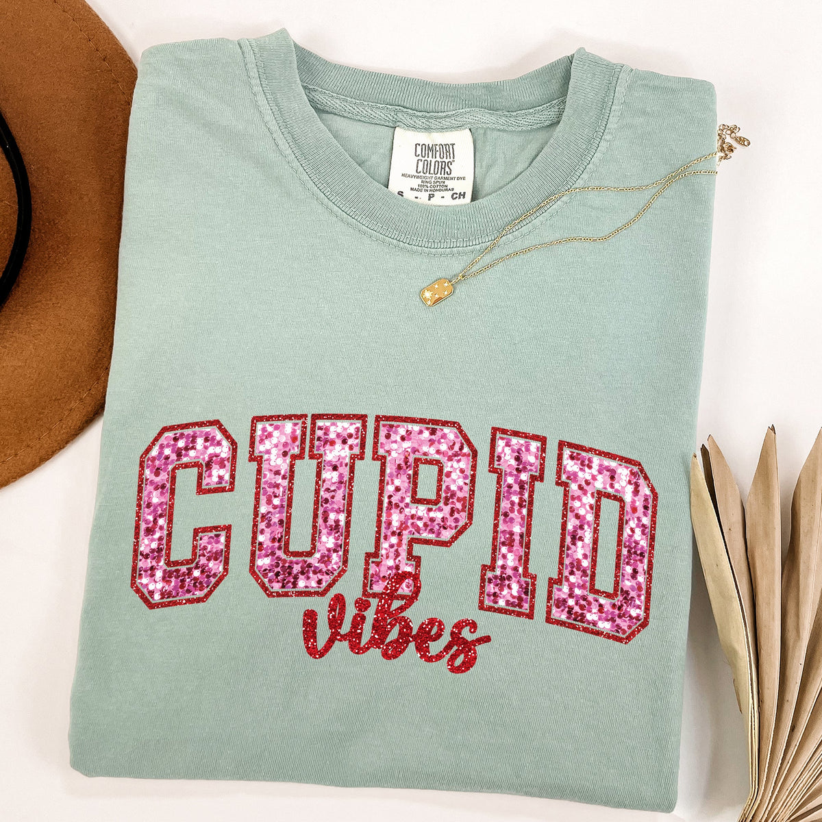 Cupid Vibes Collegiate Love Valentine's Day Vintage Nostalgia Edition Comfort Colors Tee