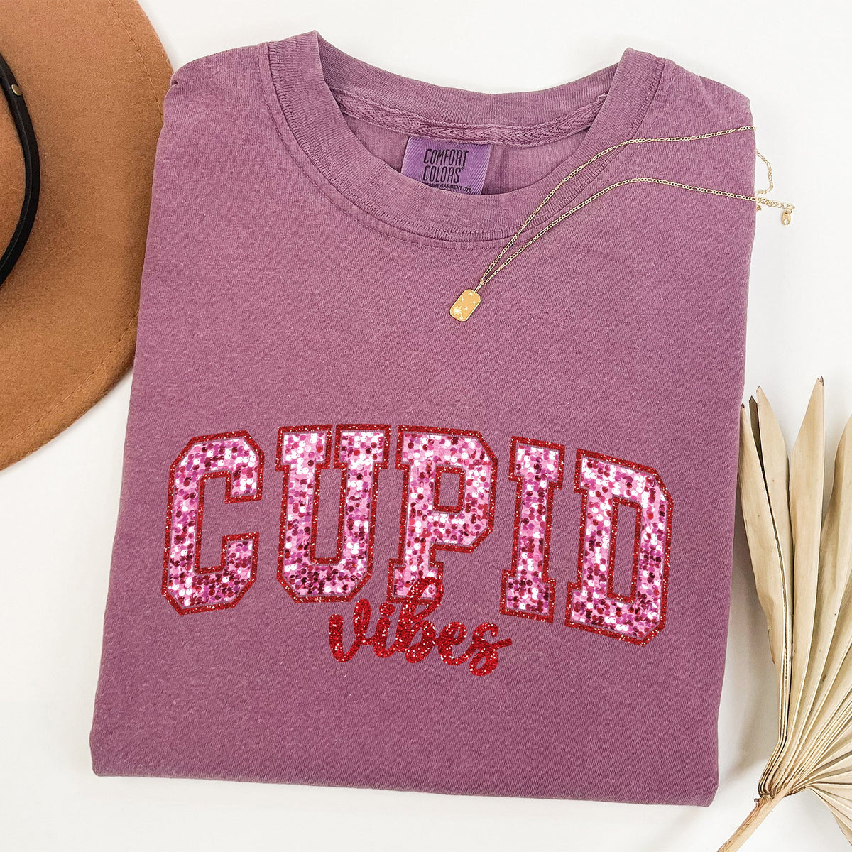 Cupid Vibes Collegiate Love Valentine's Day Vintage Nostalgia Edition Comfort Colors Tee