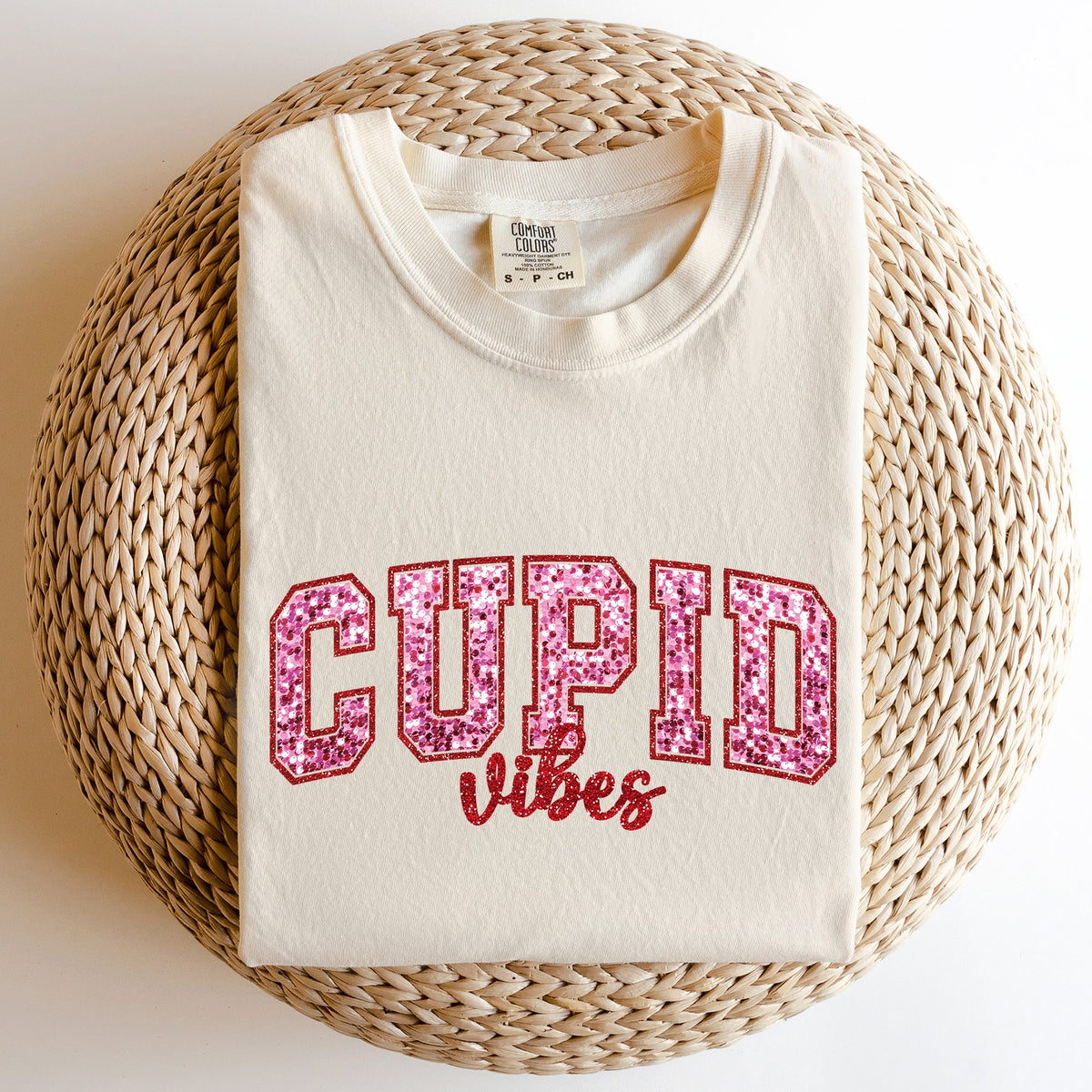 Cupid Vibes Collegiate Love Valentine's Day Vintage Nostalgia Edition Comfort Colors Tee