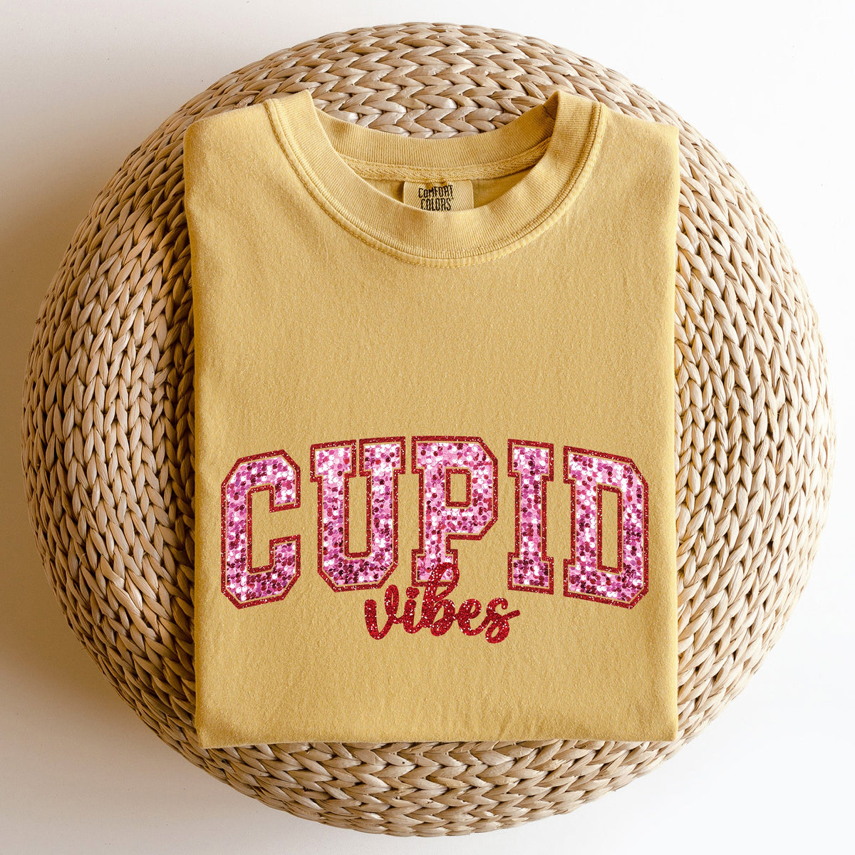 Cupid Vibes Collegiate Love Valentine's Day Vintage Nostalgia Edition Comfort Colors Tee