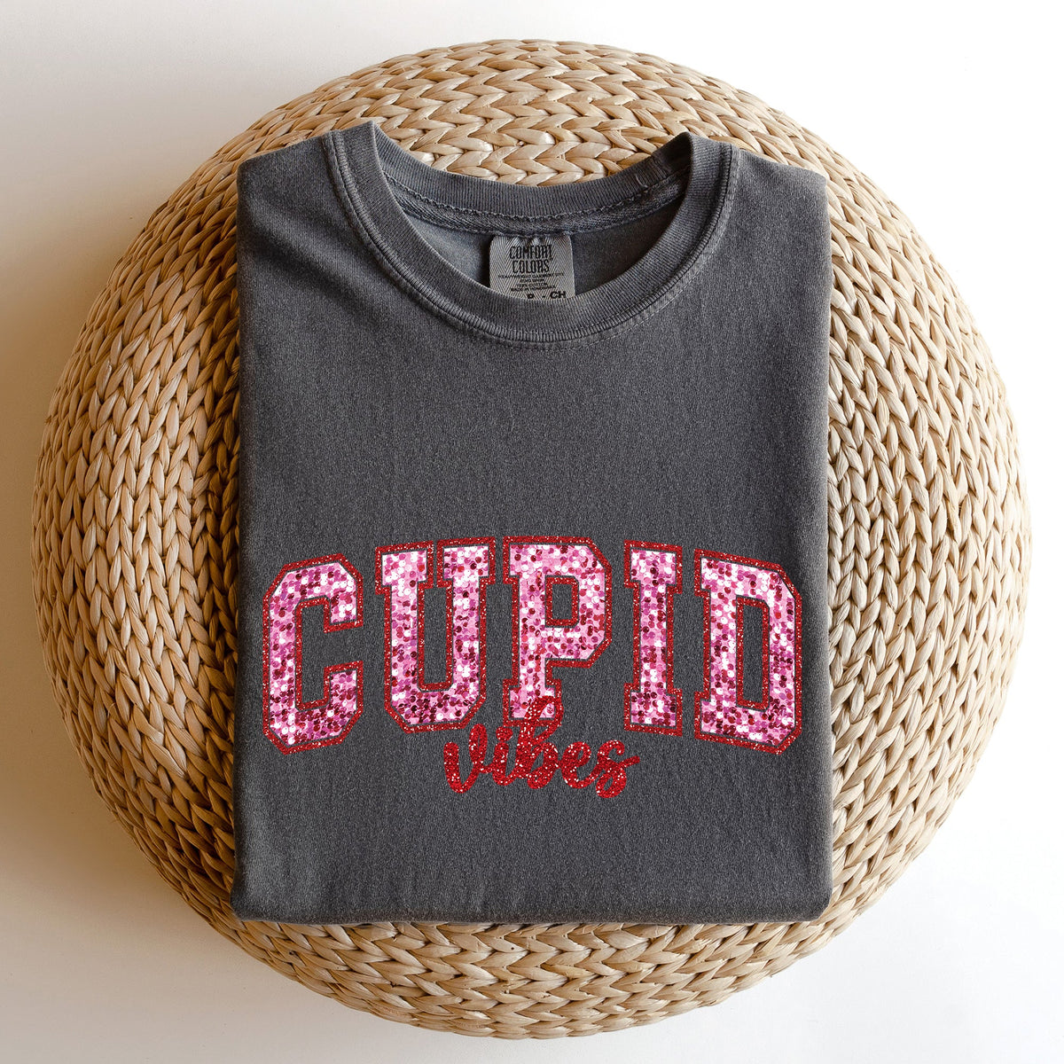 Cupid Vibes Collegiate Love Valentine's Day Vintage Nostalgia Edition Comfort Colors Tee
