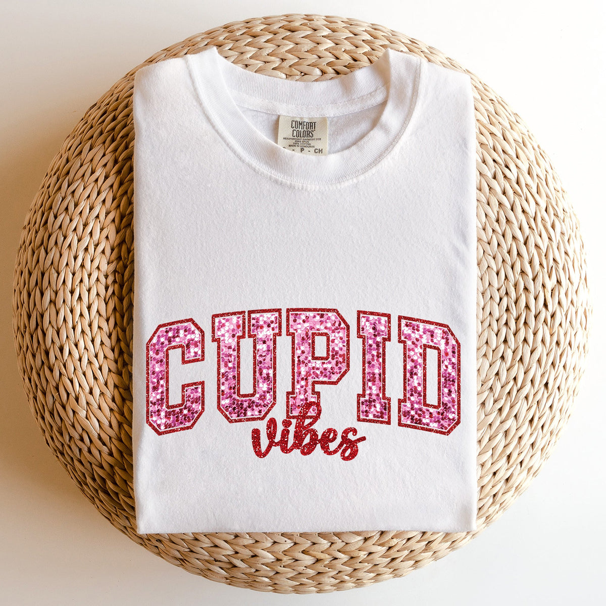 Cupid Vibes Collegiate Love Valentine's Day Vintage Nostalgia Edition Comfort Colors Tee