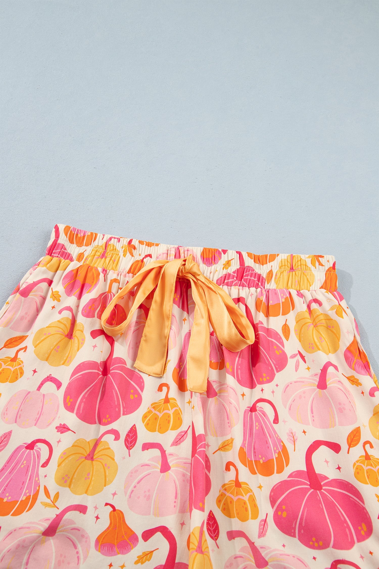 Halloween Pumpkin Top & Ruffle Shorts Lounge Set