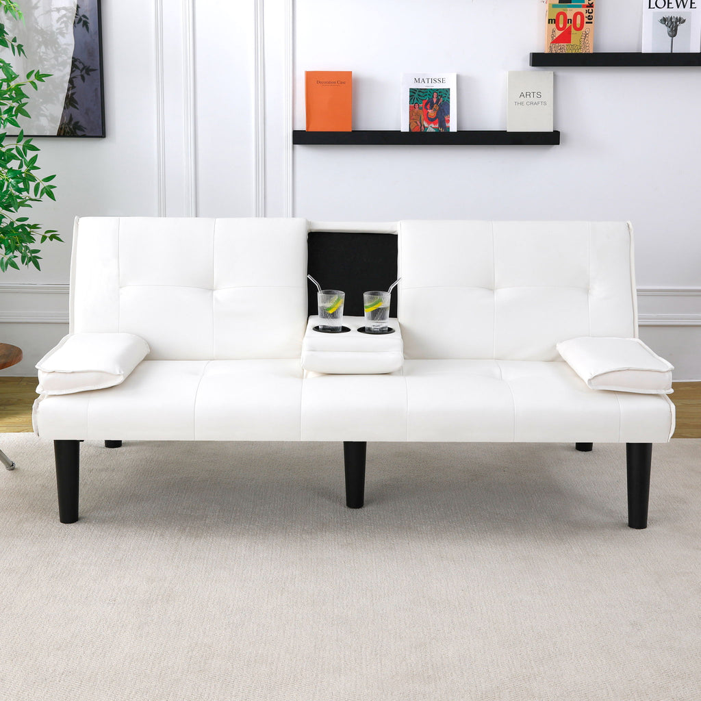 Sofa Bed With Foldable Design And Cup Holder