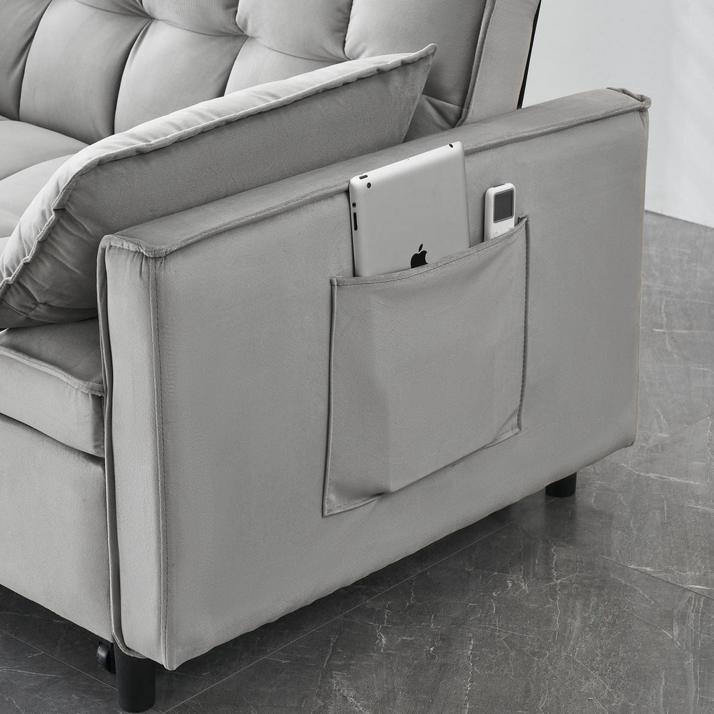 Sofa Bed With Pockets, 3 In 1 Convertible For Living Room