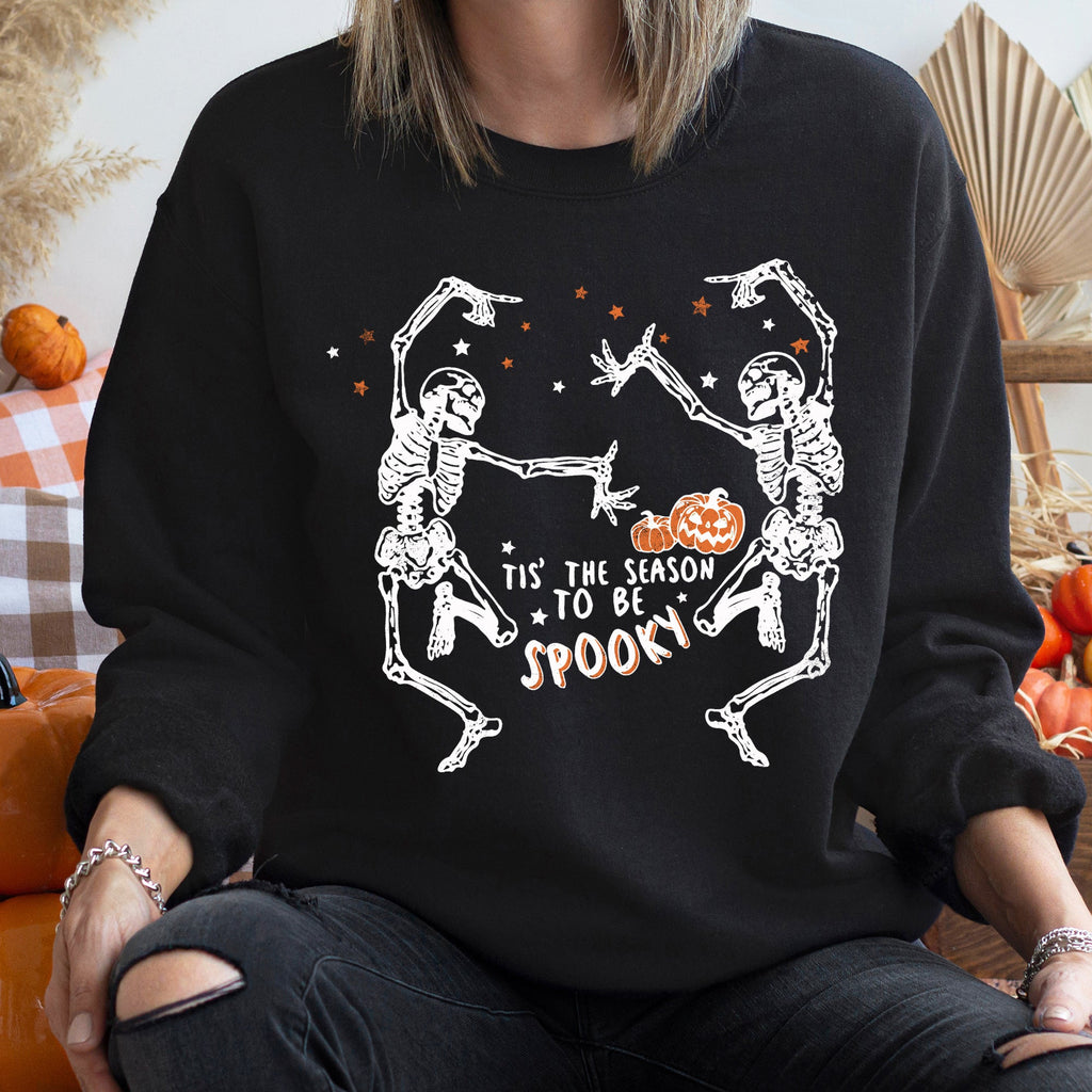 Spooky Dance Vintage Halloween Graphic Cozy Fleece Comfort Fit Premium Cotton Blend Sweatshirt