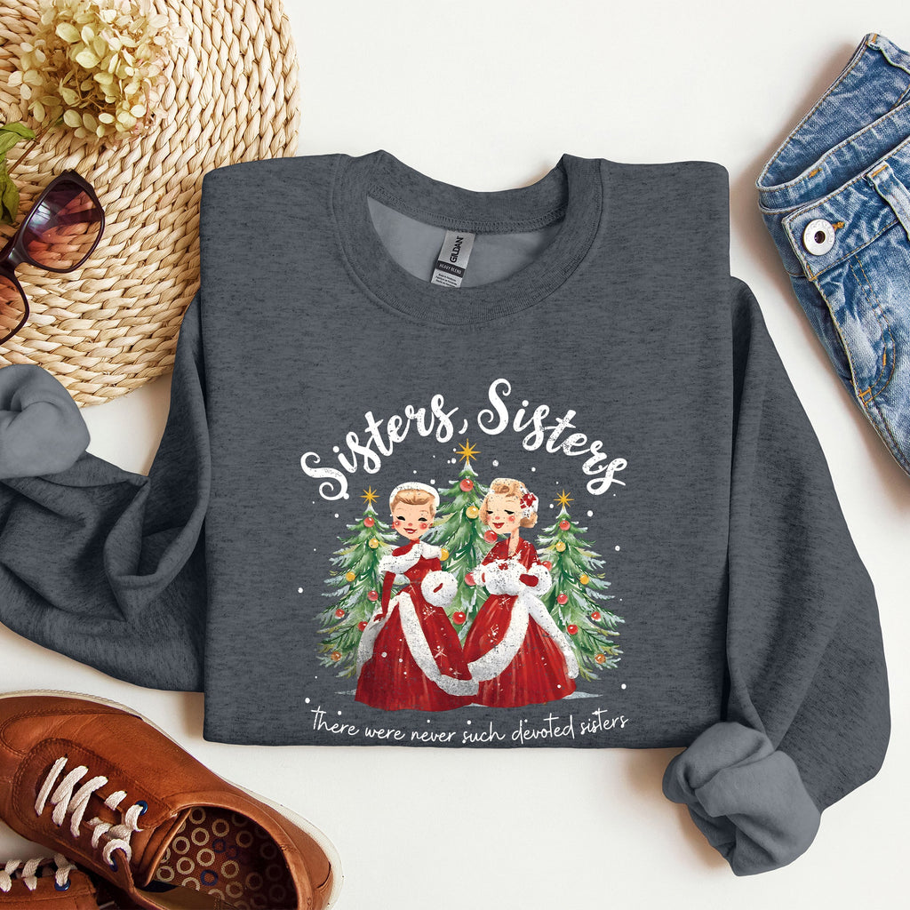 Sisters White Christmas Movie Inspired Classic Musical Cozy Cotton Blend Sweatshirt