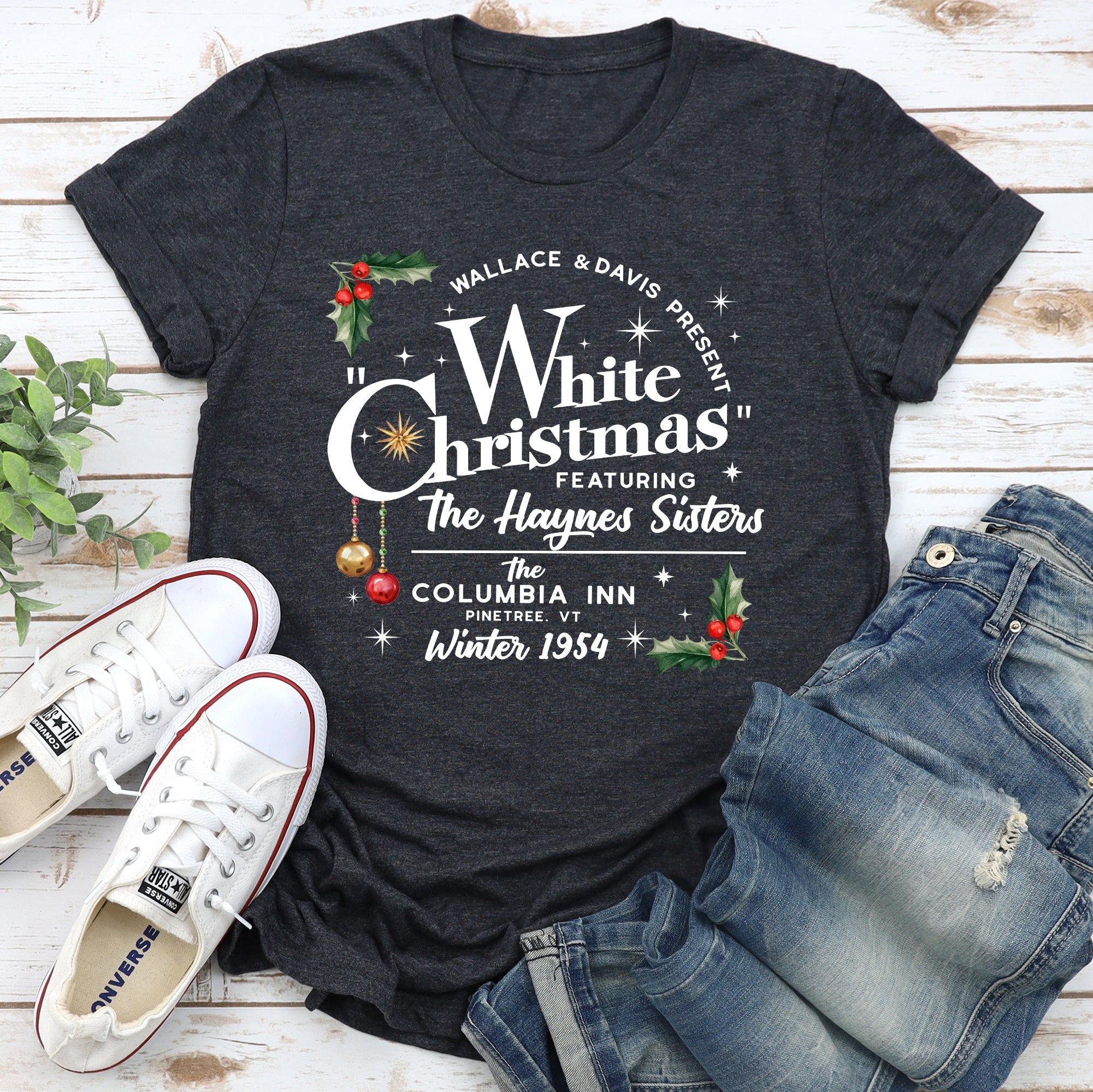 White Christmas Movie Poster Classic Edition Vintage Style Holiday Film Graphic Tee