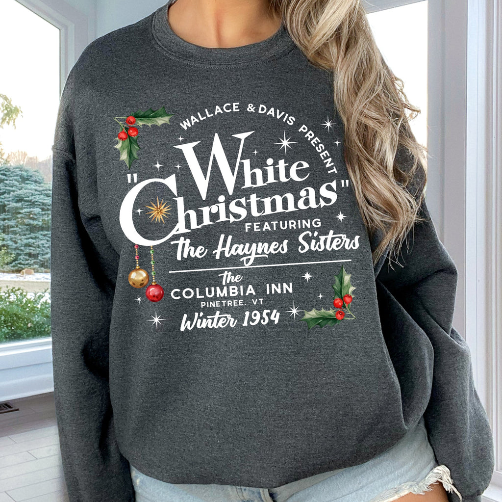 White Christmas Movie Classic Musical Vintage Style Graphic Print Premium Sweatshirt