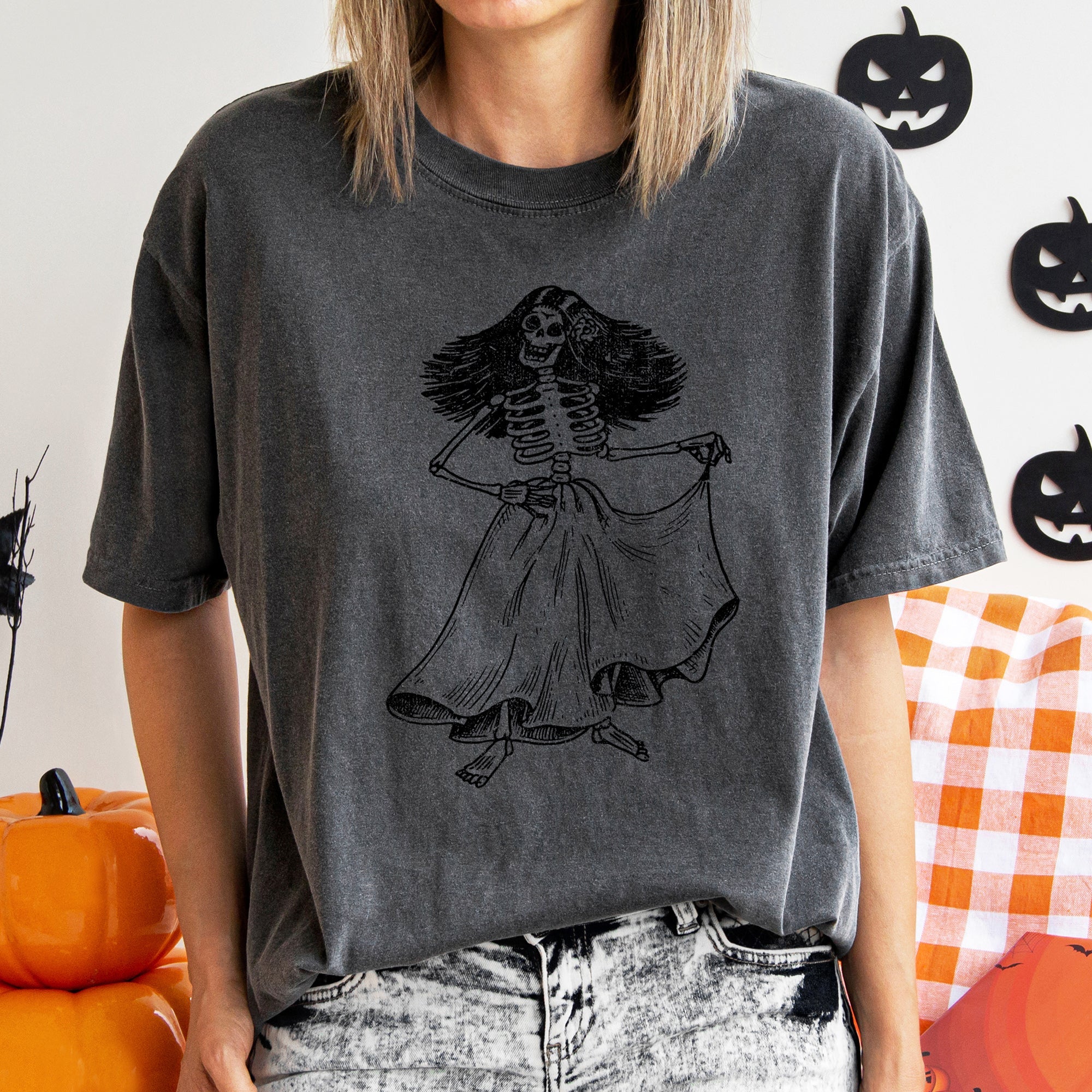 Day Of The Dead Retro Halloween Comfort Colors Tee