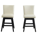 Upholstered Swivel Bar Stools High Back (Set of 2) - Cream White
