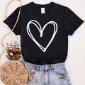Double Heart Sketch Doodle Love Valentine Theme Hand Drawn Hearts And Expressive Script Typography Graphic Tee