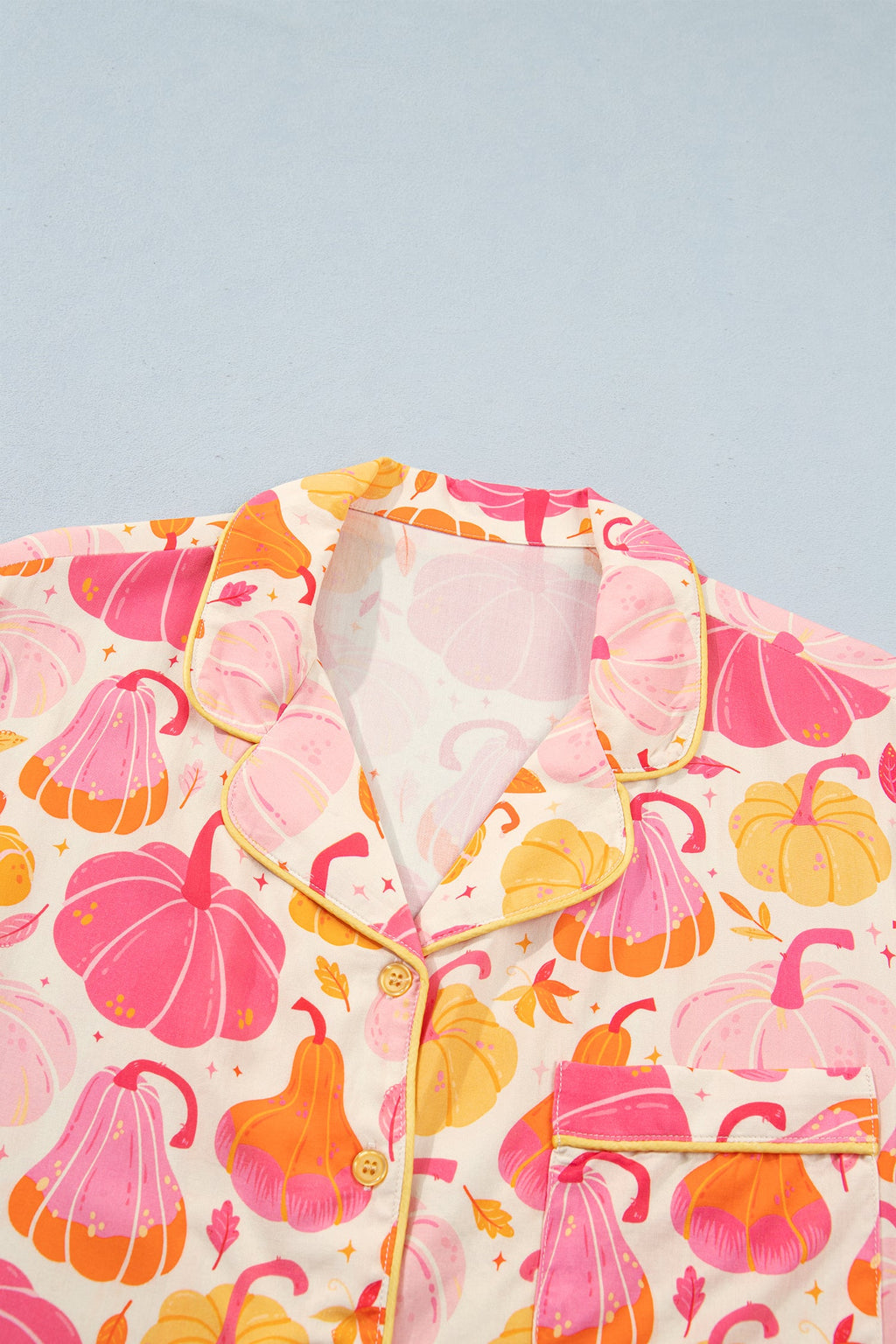 Halloween Pumpkin Top & Ruffle Shorts Lounge Set